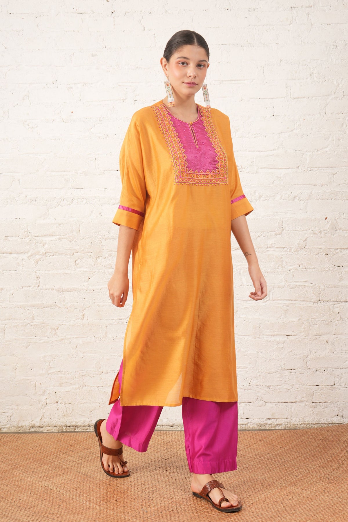 Rust Yoke Tunic Set
