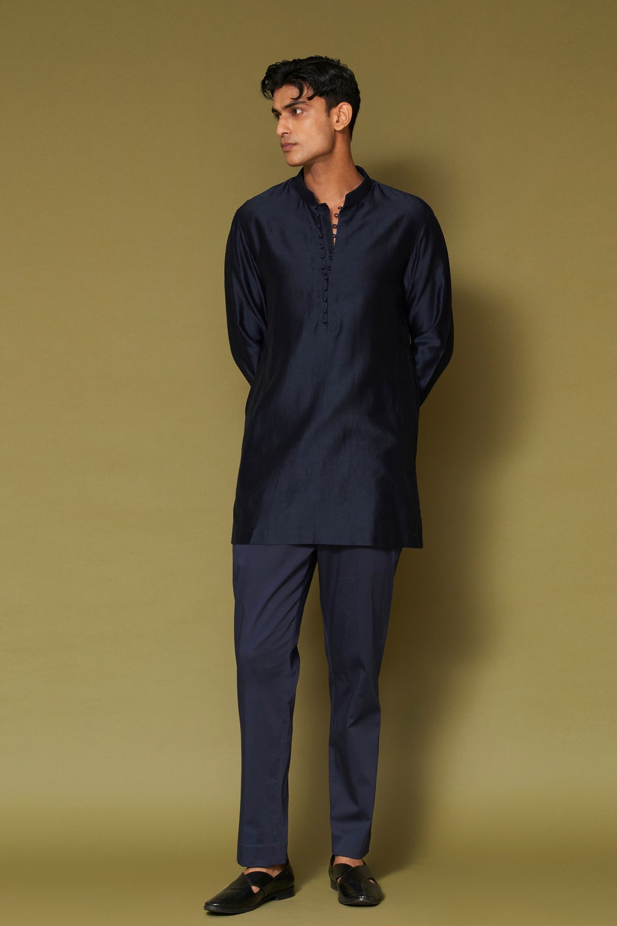 Midnight Navy Bandhgala Set