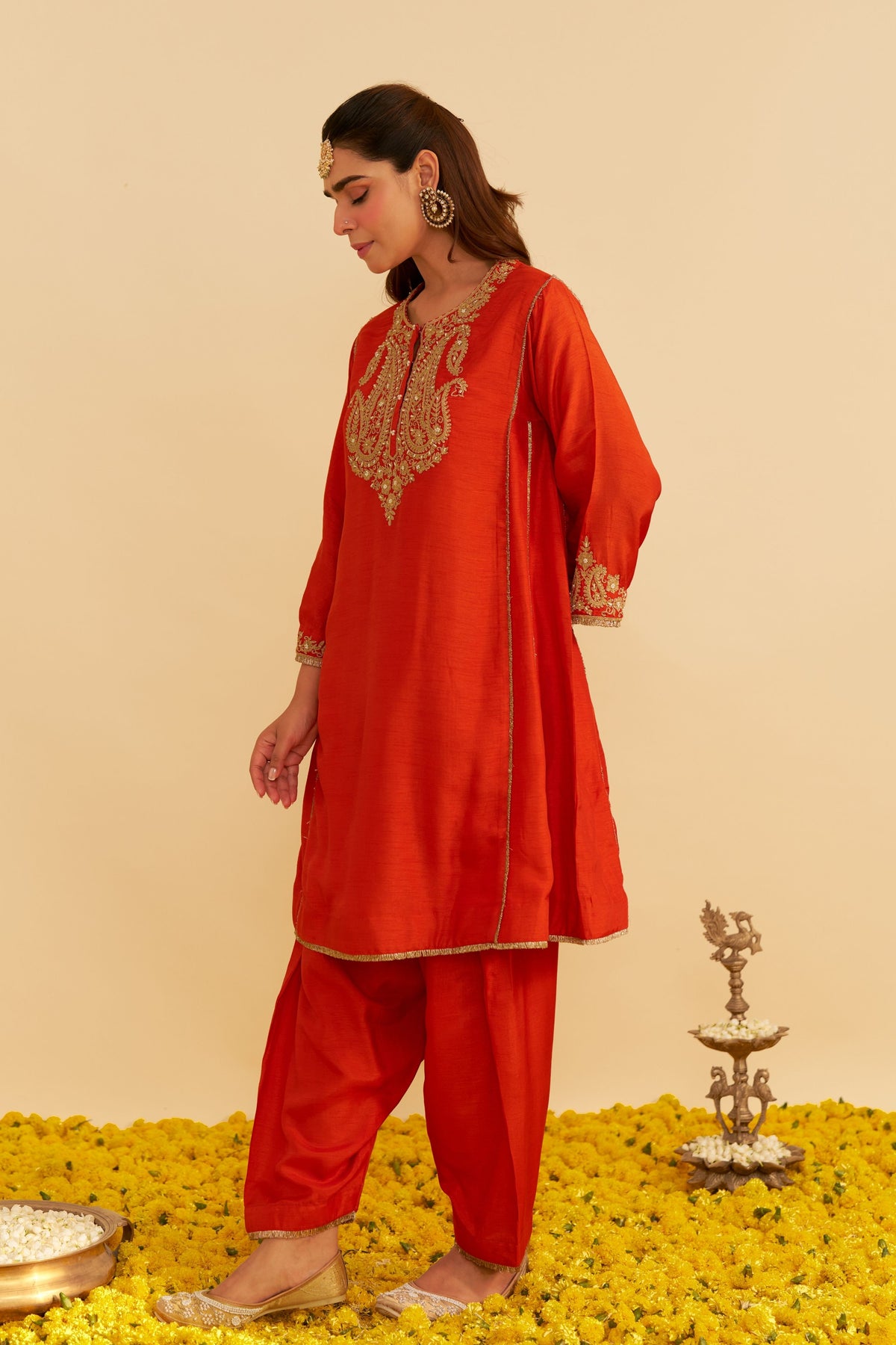 Ayra Burnt Orange Salwar Set
