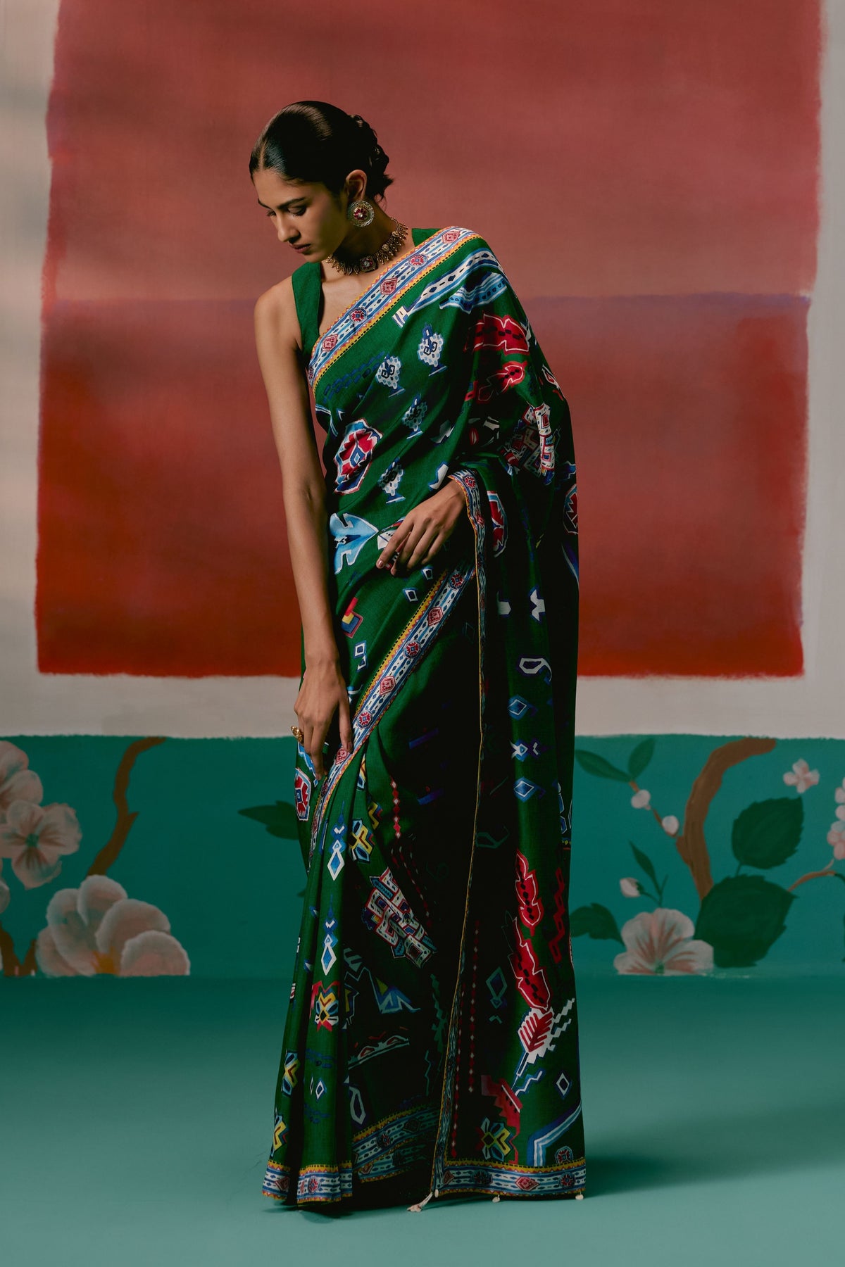 Emerald Aztec Saree