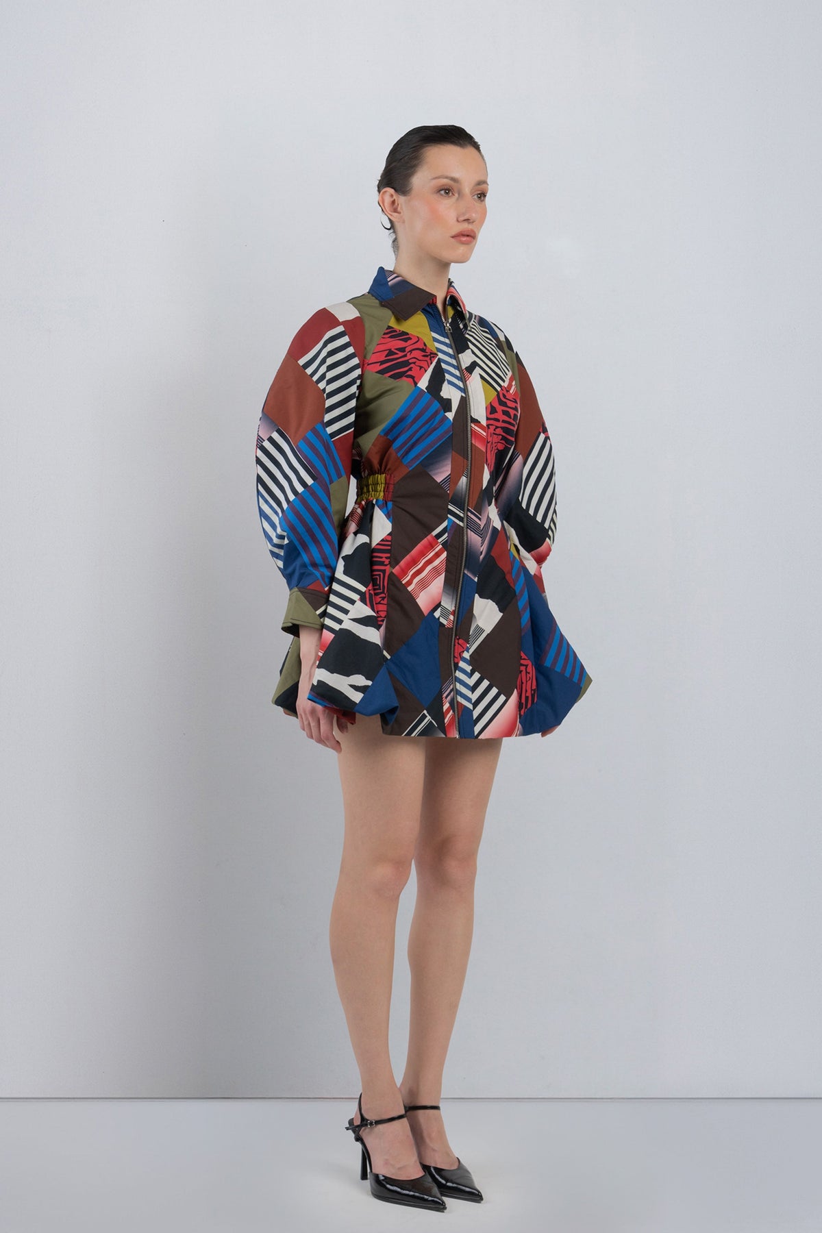 Mosaic Bubble Hem Dress
