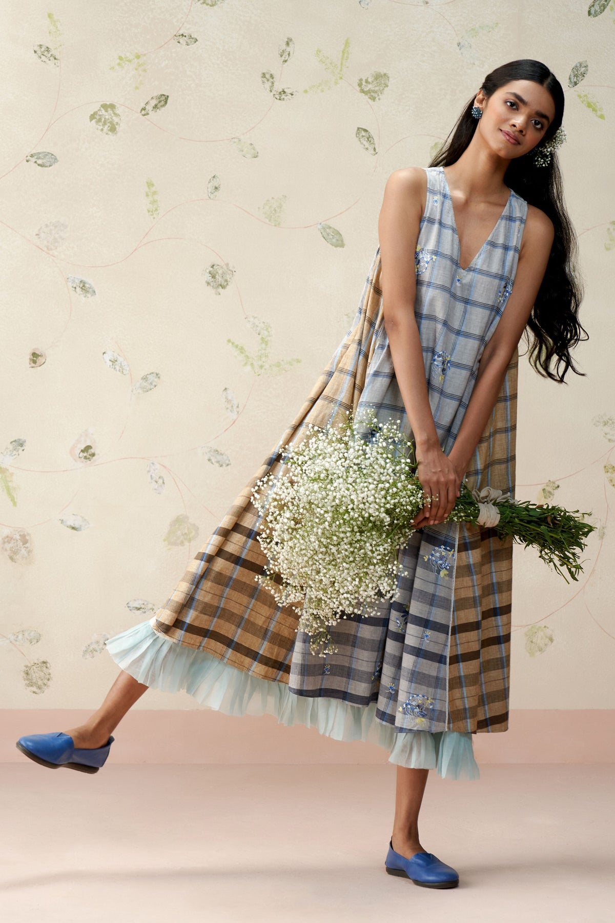 Oleander Check Woven Dress