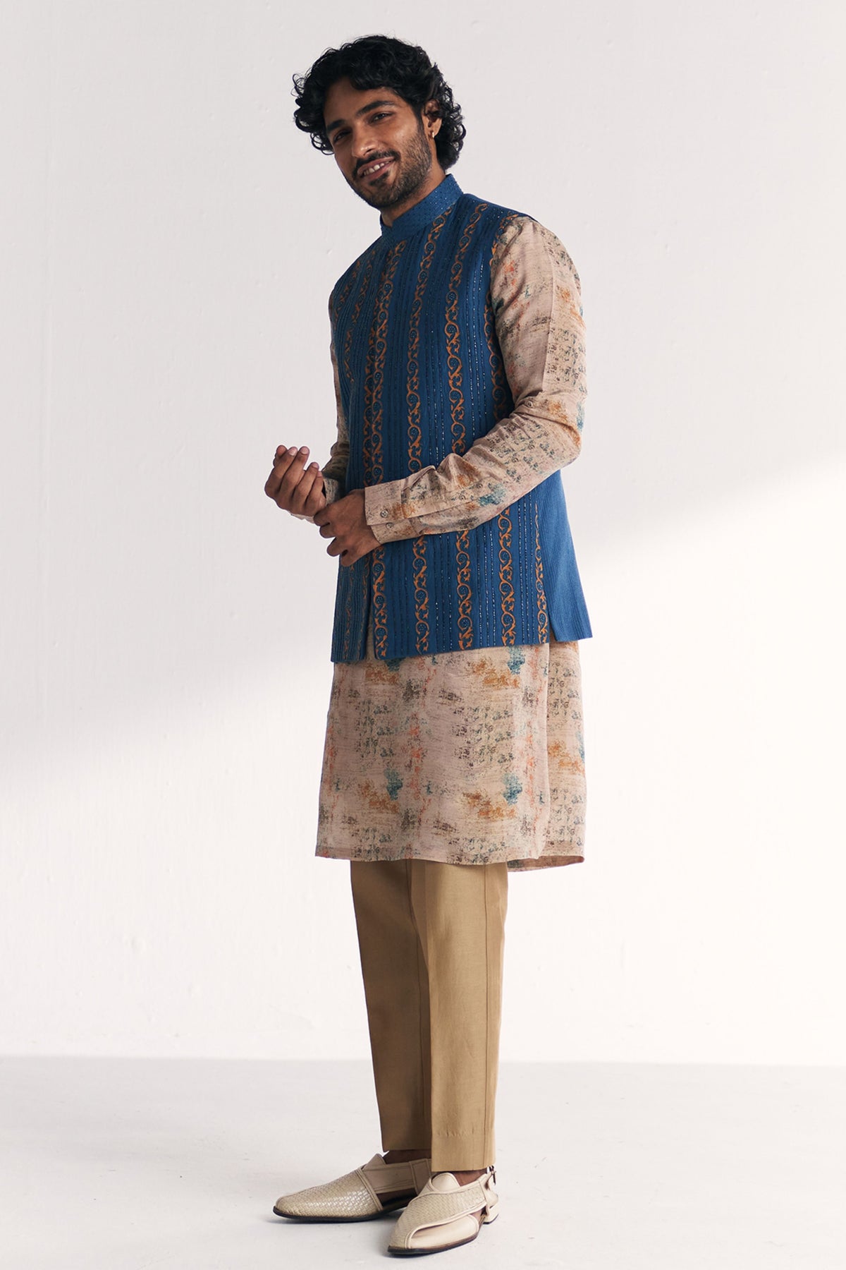 Musawir Blue Nehru Jacket Set