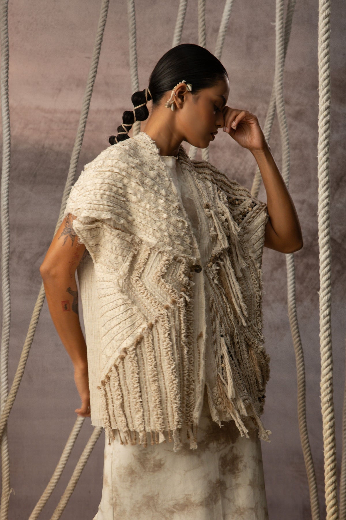 Ivory Crushed Lace Top