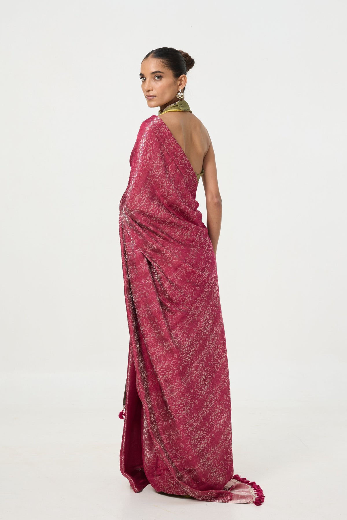 Maroon Tissue Saree