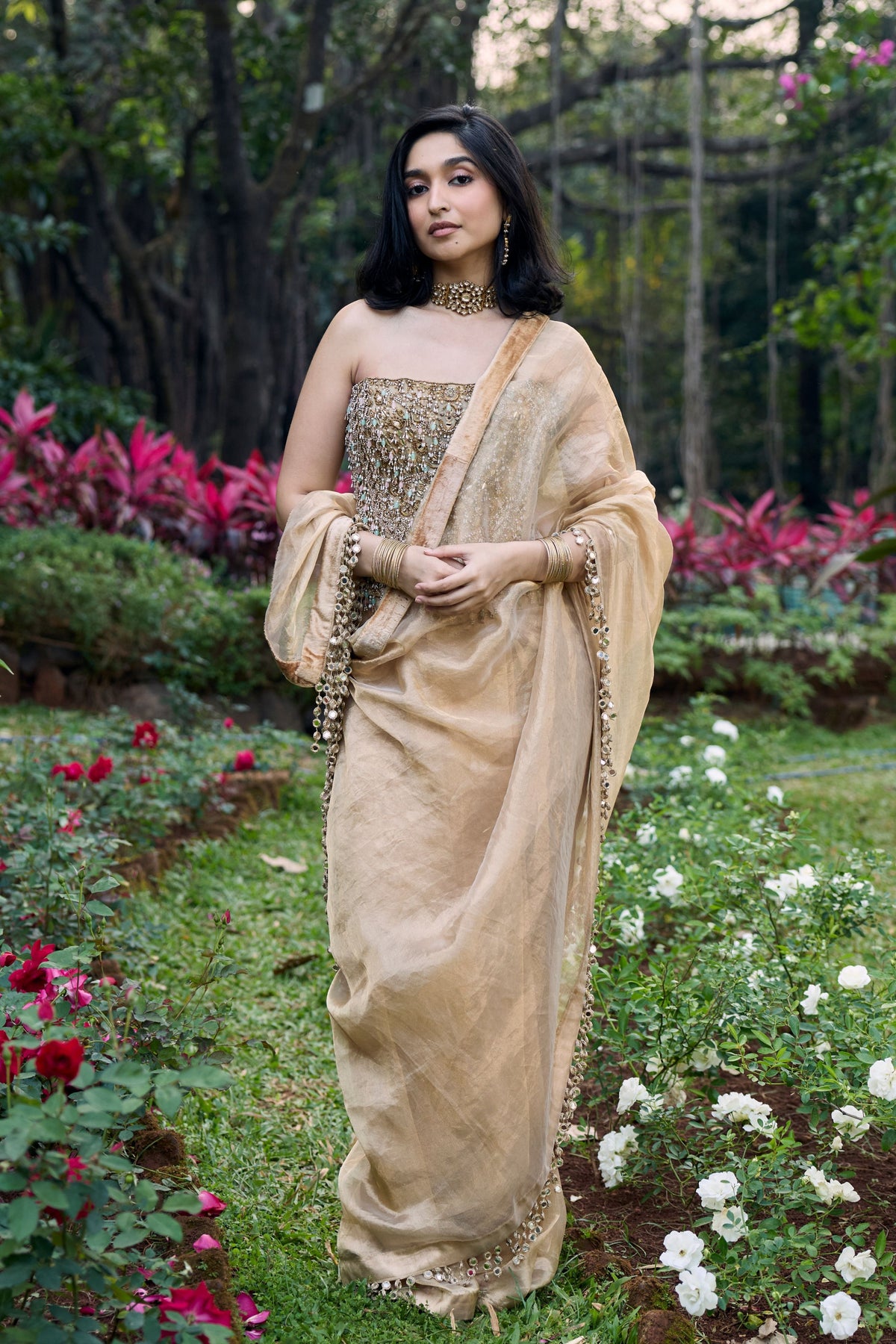 Sona Jhalaar Jadau Saree Set