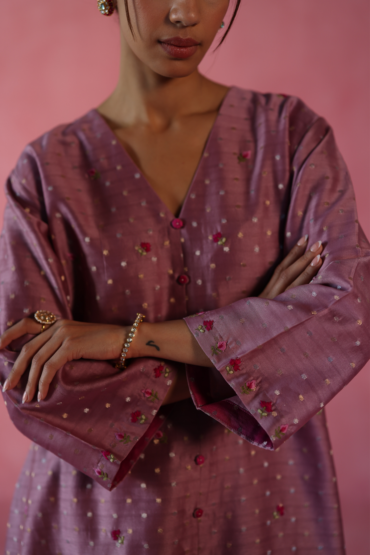 Plum Zaafran Kurta Set
