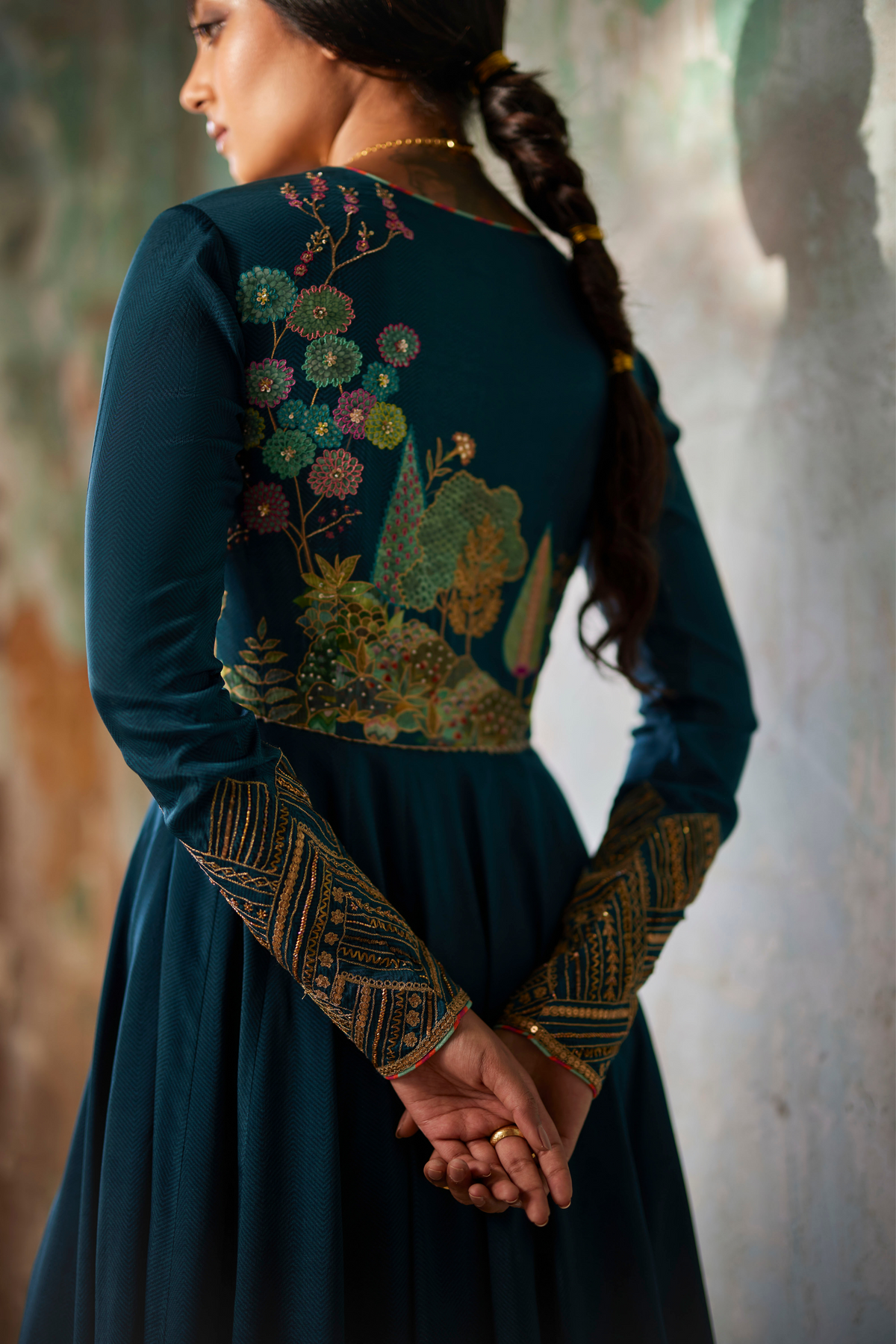 Nadira Teal Anarkali Set