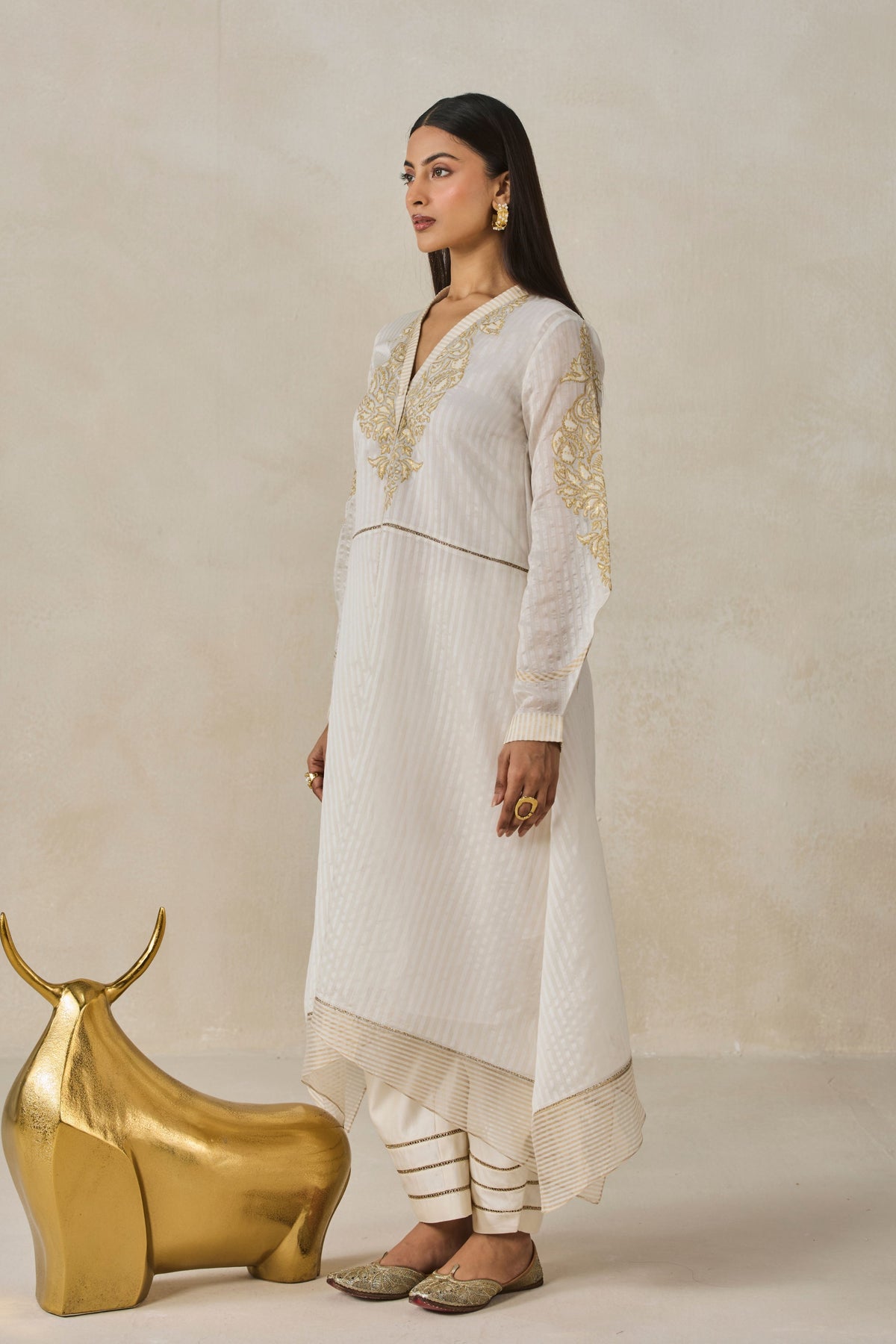 Assymetrical Kurta With Salwar