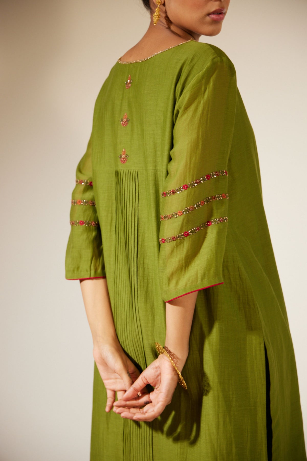 Green Dhuleti Kurta
