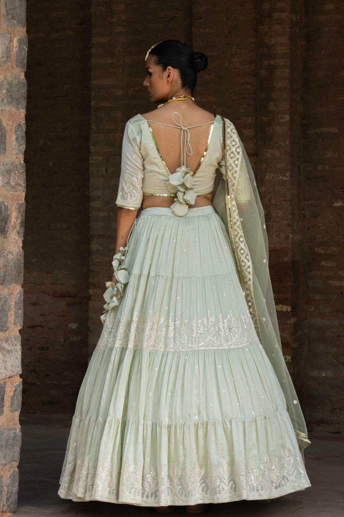 Mint Forest Maharani Lehenga Set