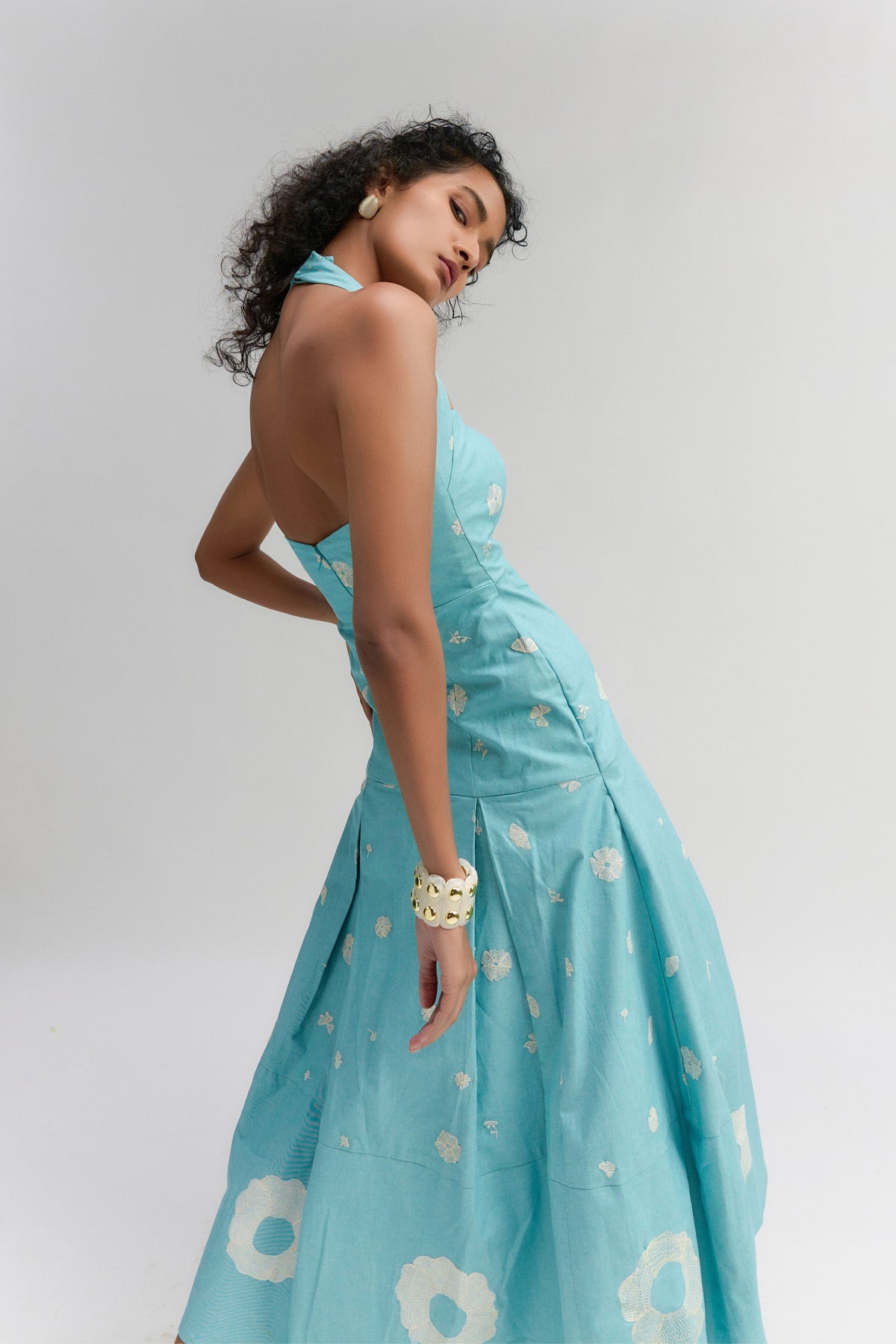 Denim Halter Neck Dress
