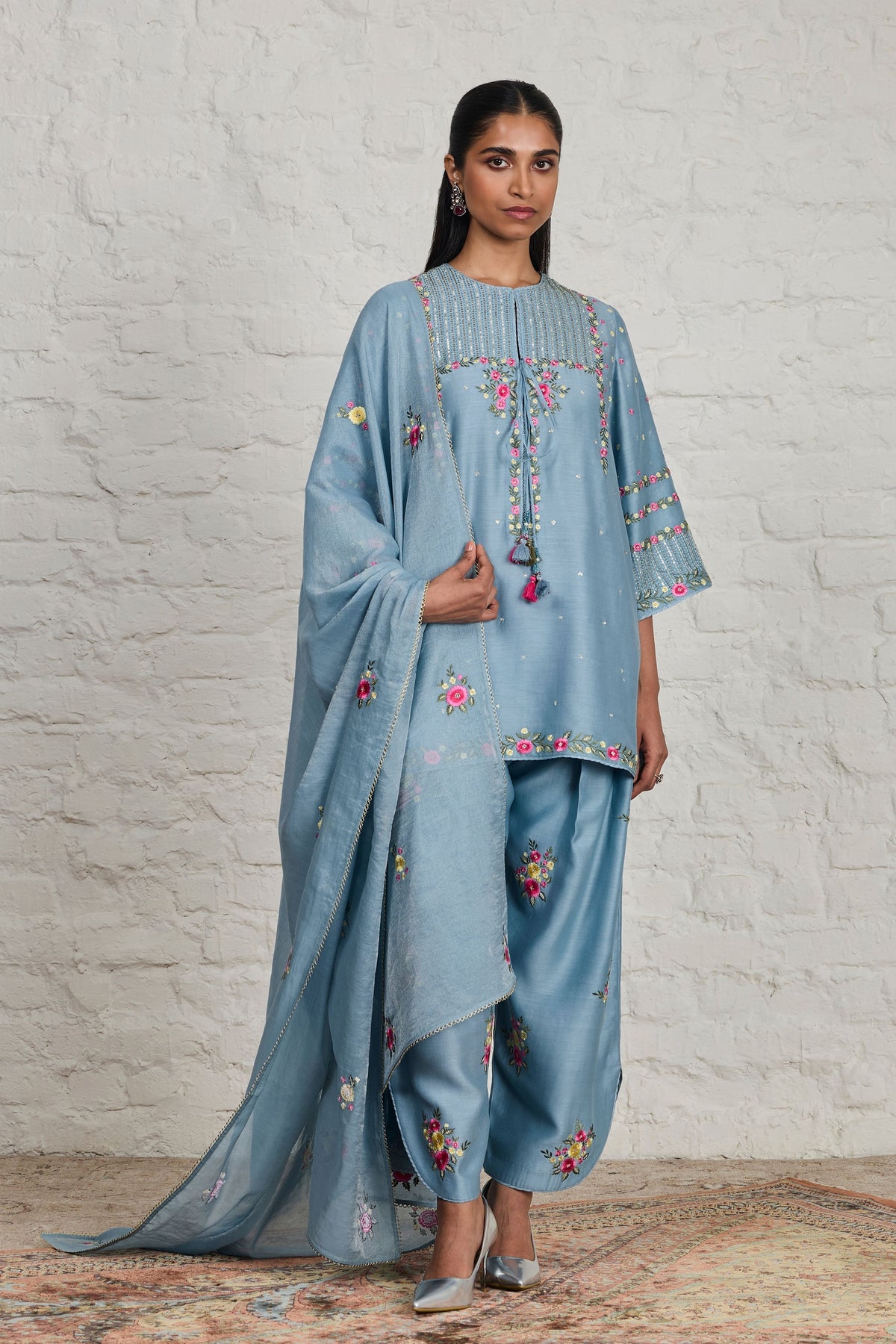 Annora Blue Short Kurta Set