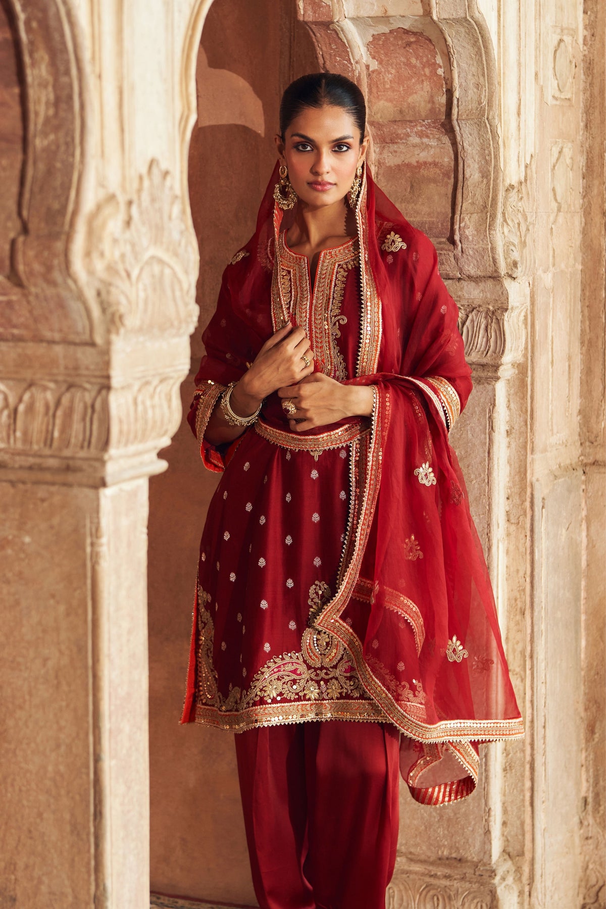 Mehwish Red Kurta Set