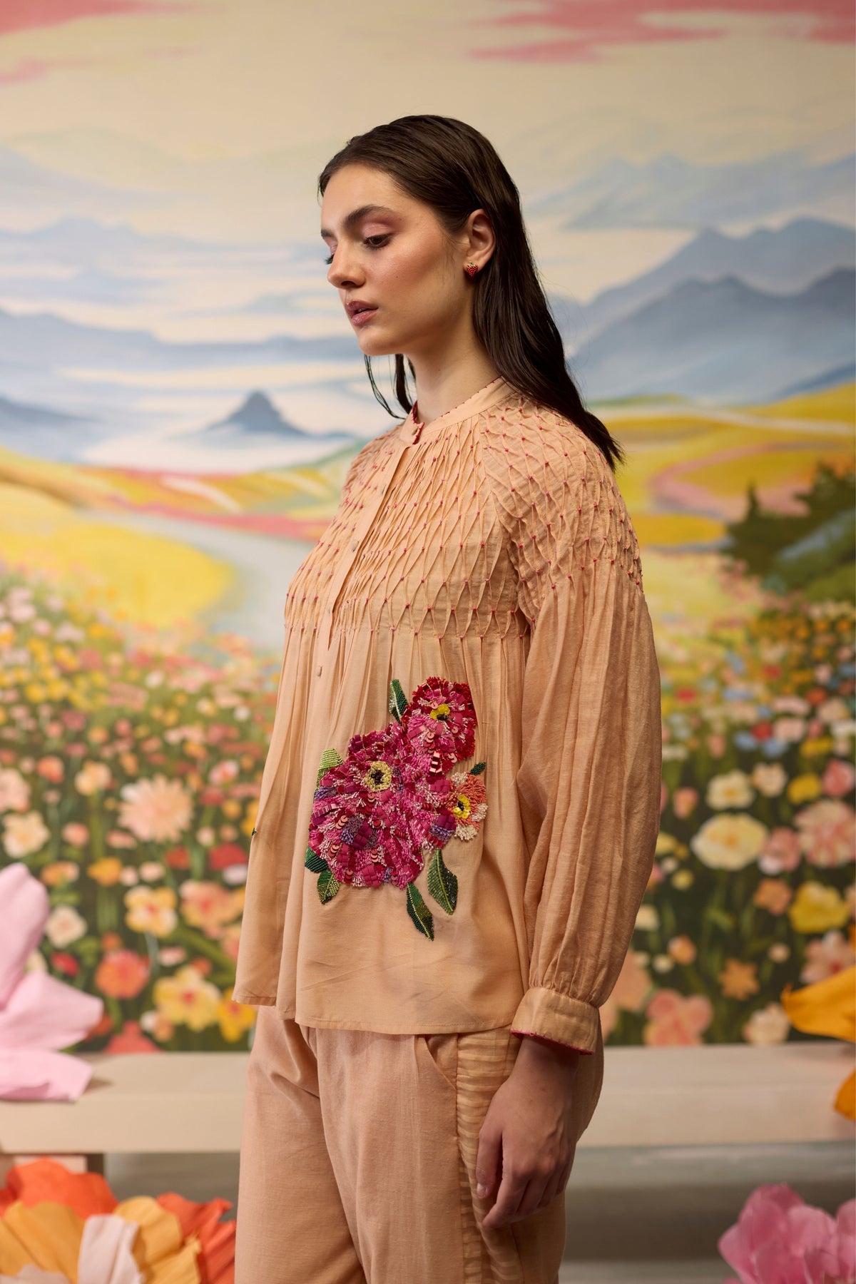 Sorbet Smocked Shirt