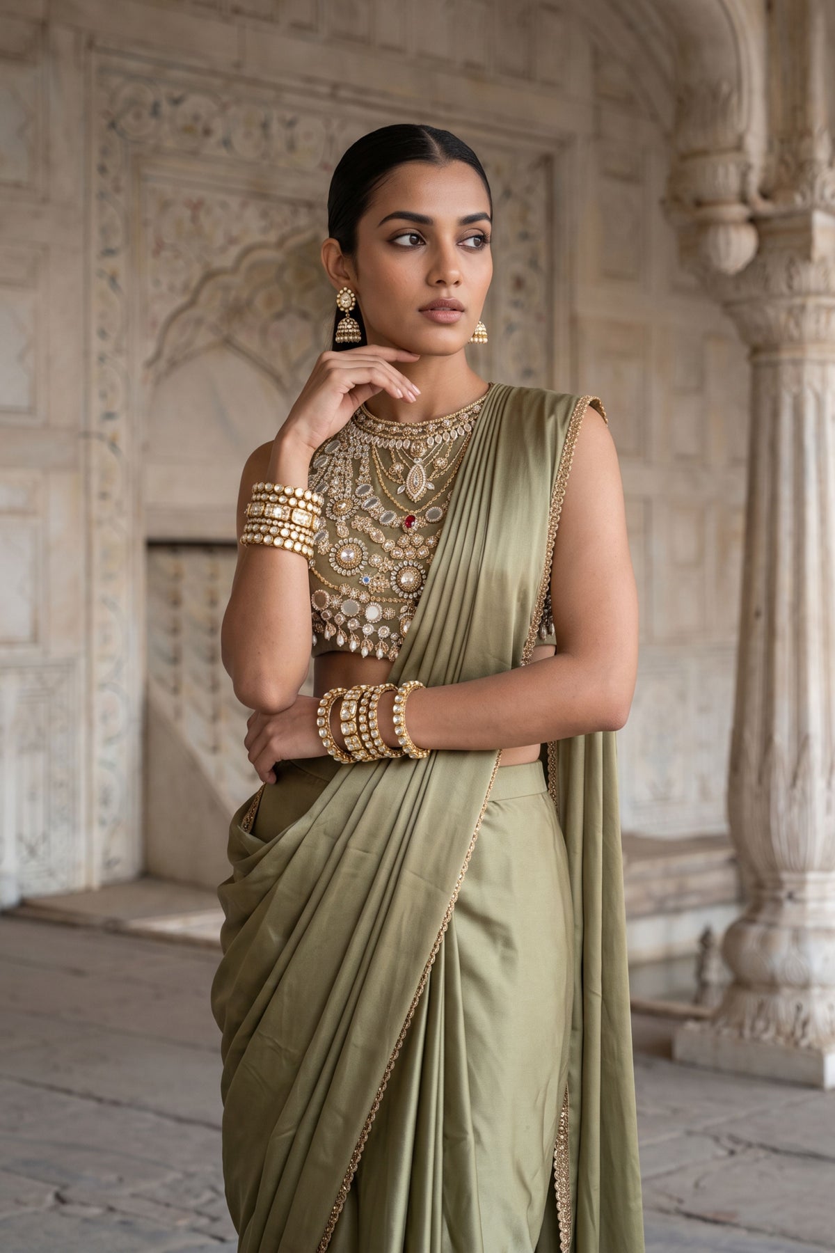 Kanan Kanti Draped Saree Set