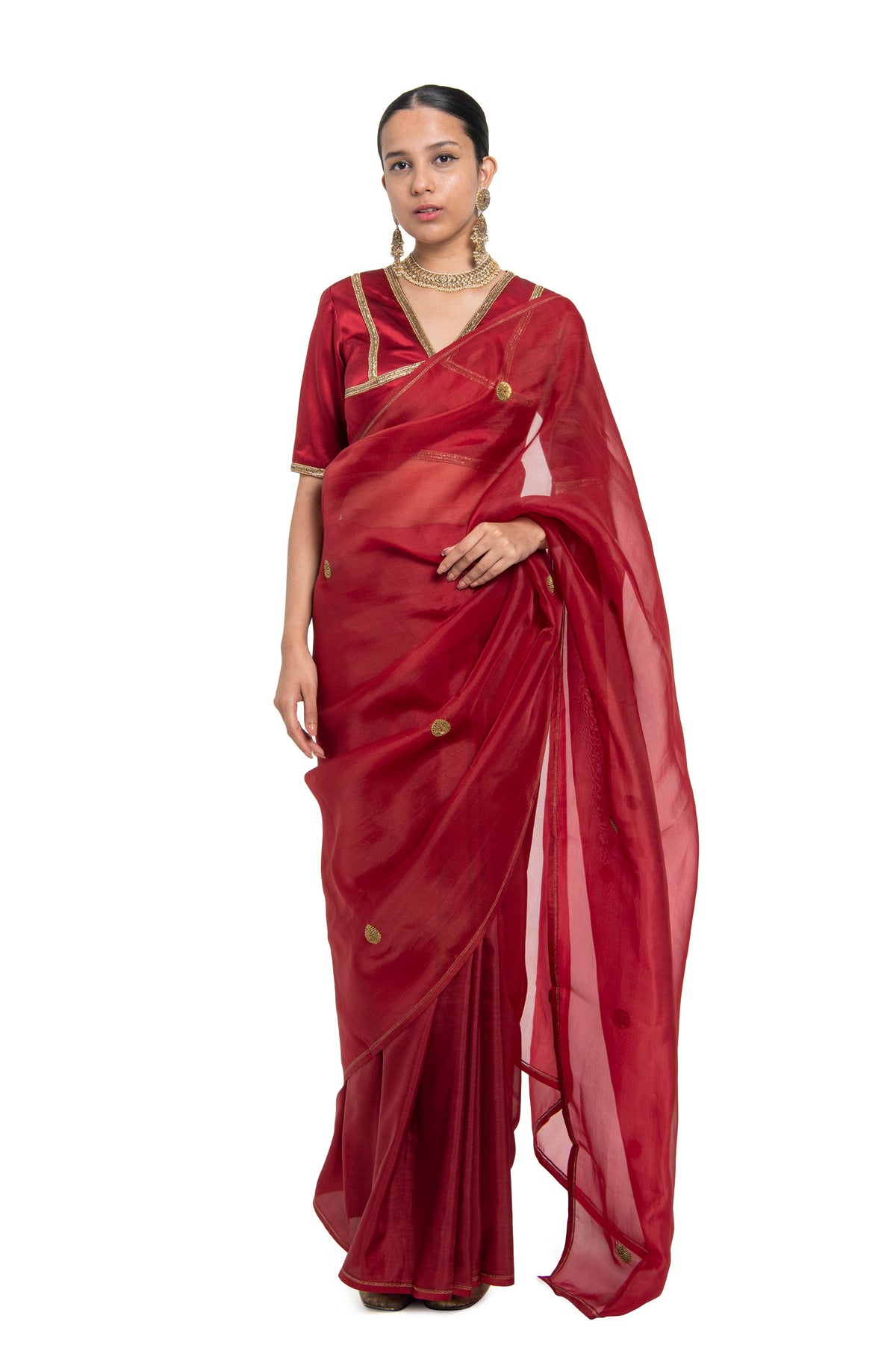 Purvai Red Saree
