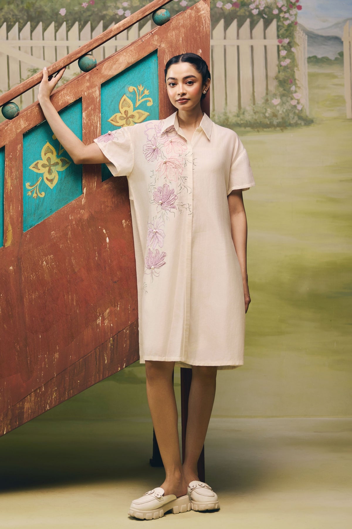 Fleur Sketch Shirt Dress