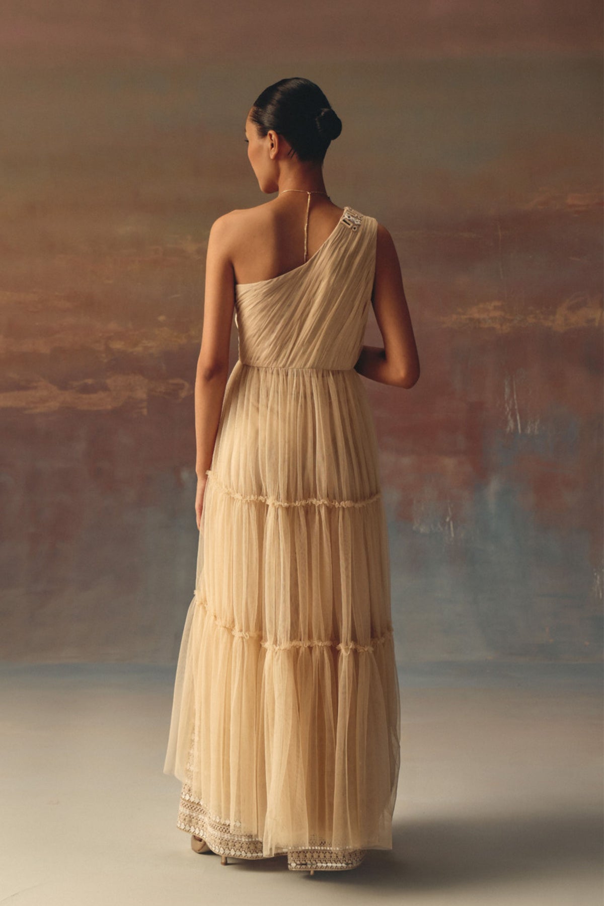 One Shoulder Layered Dress