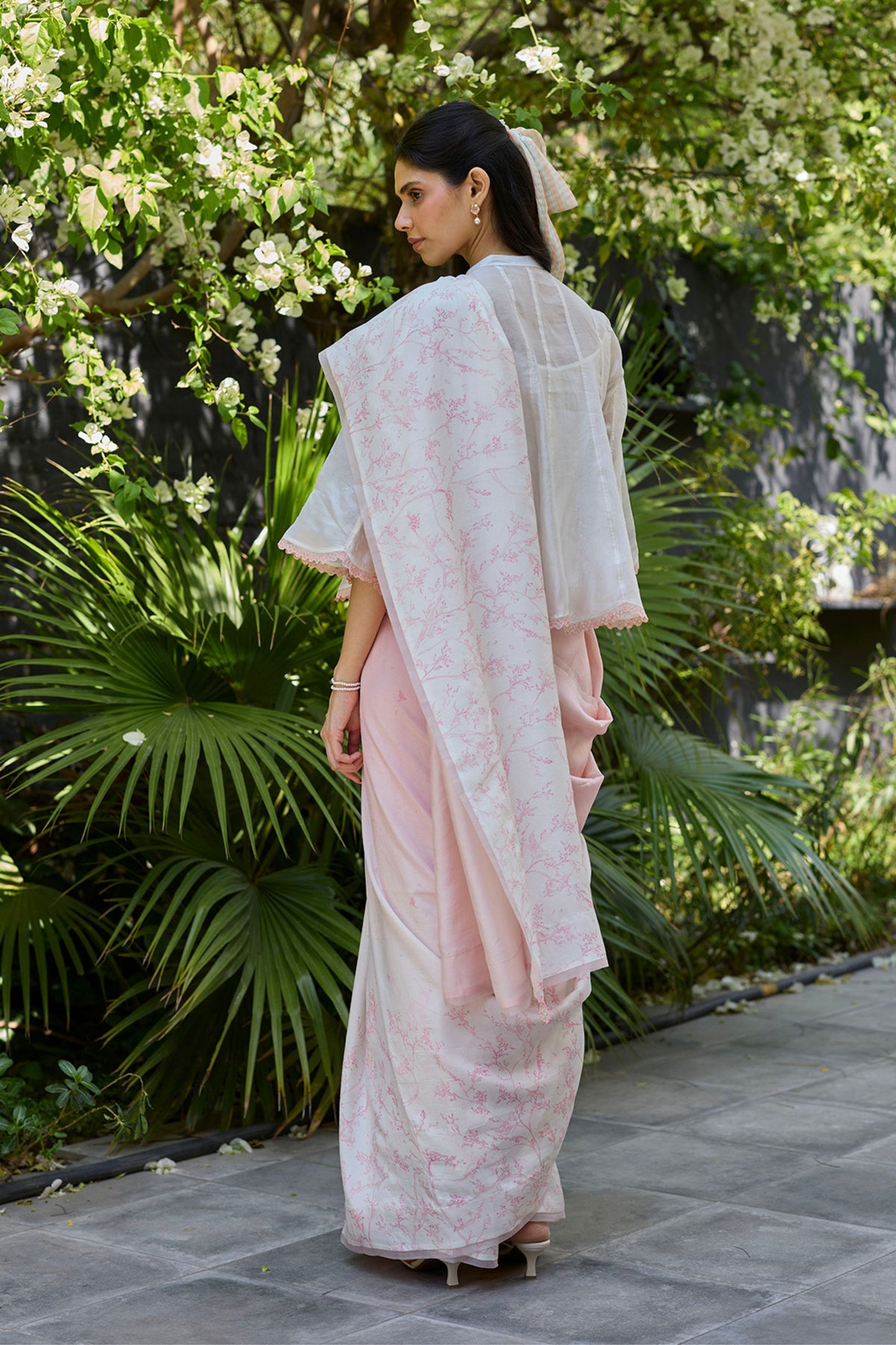 Once-upon-a-garden Pink Saree