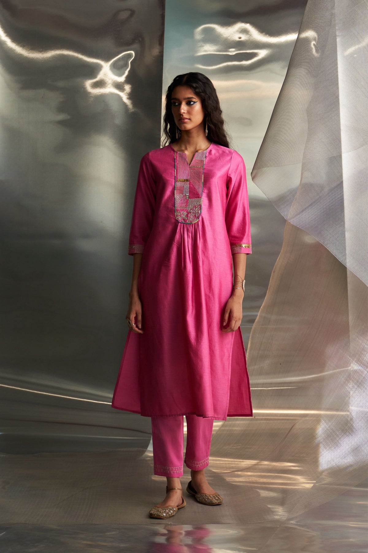 Vibrant Gathered Kurta Set
