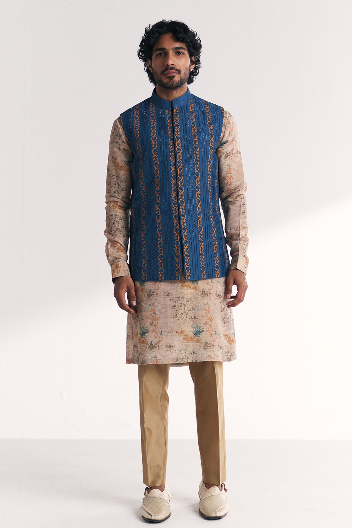 Musawir Blue Nehru Jacket Set
