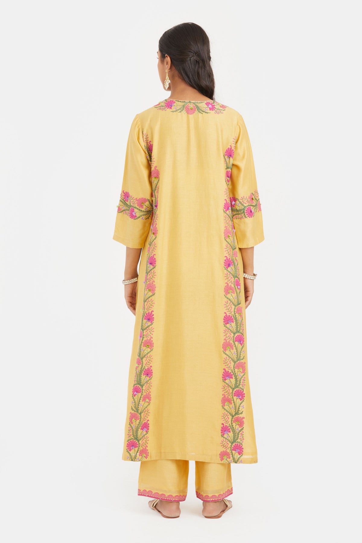 Yellow  Appliqué Kurta Set