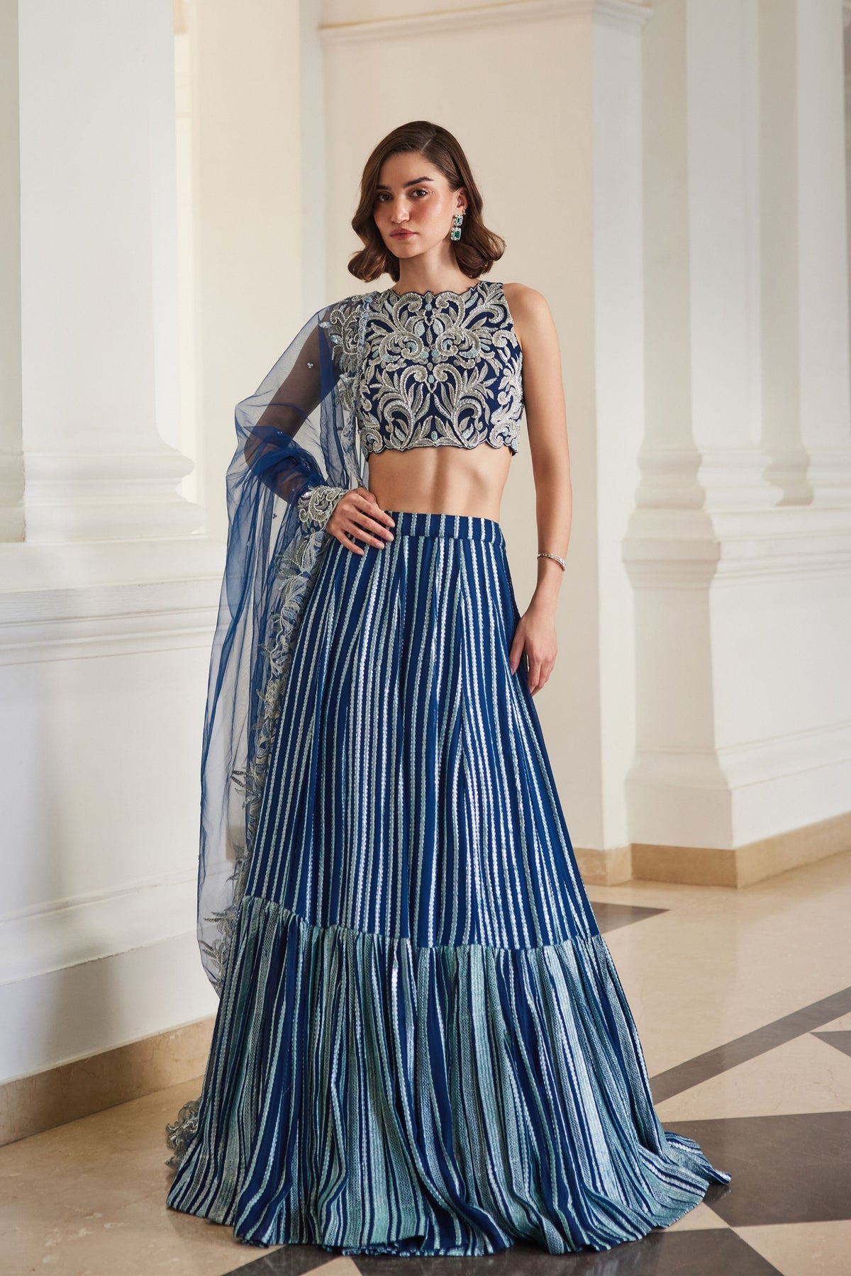 Teal Blue Lehenga