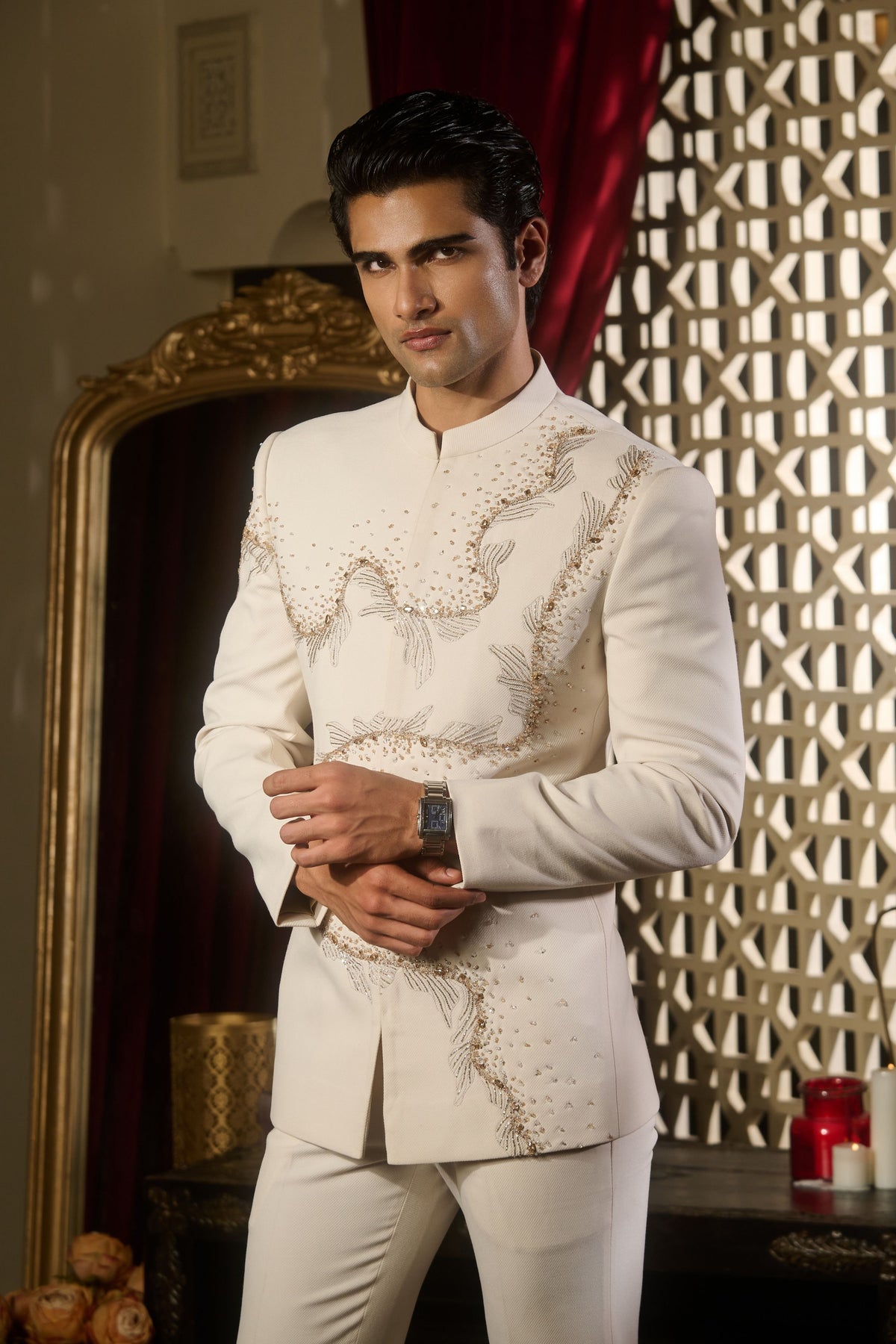 Ivory Flare Bandhgala Set