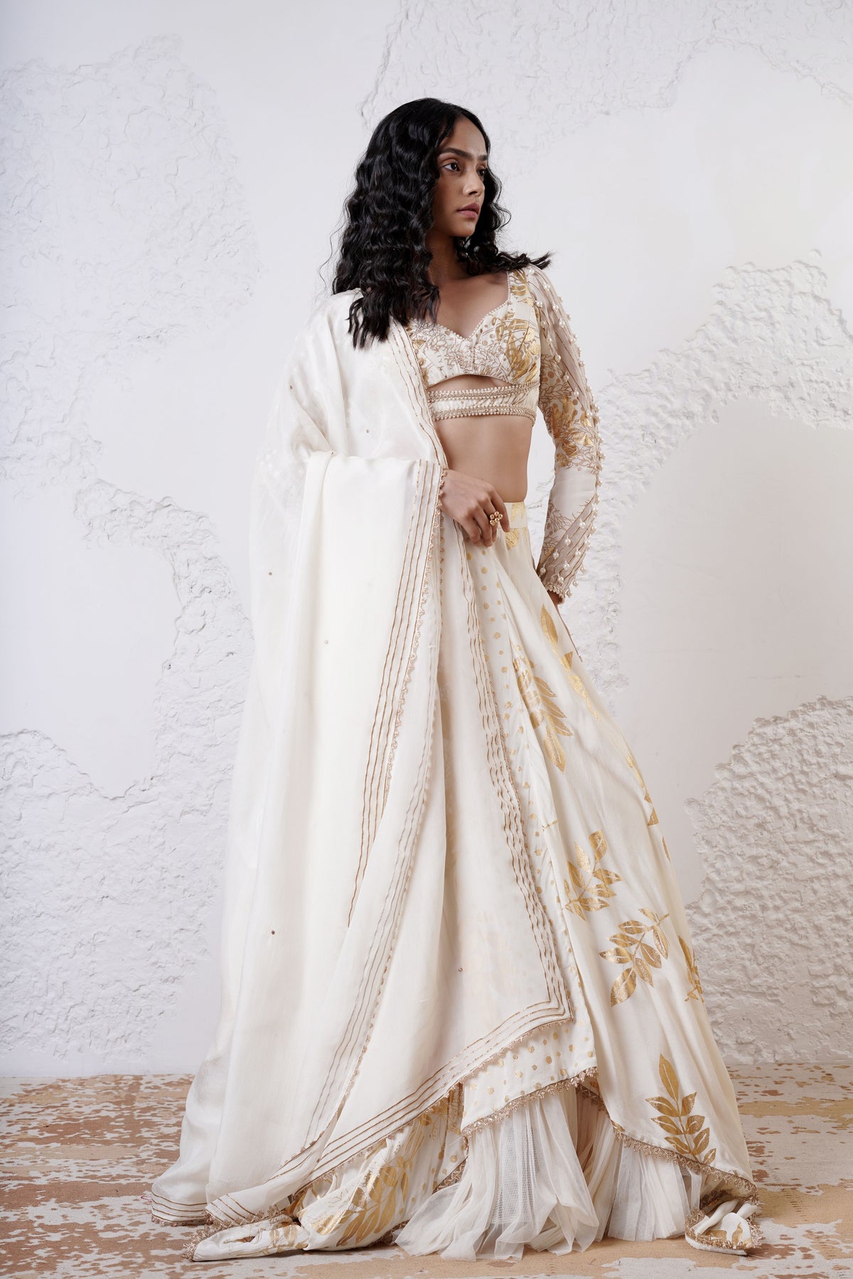 Ivory Foil Lehenga Set