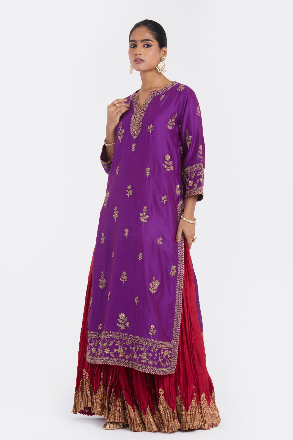Purple Sharara Set