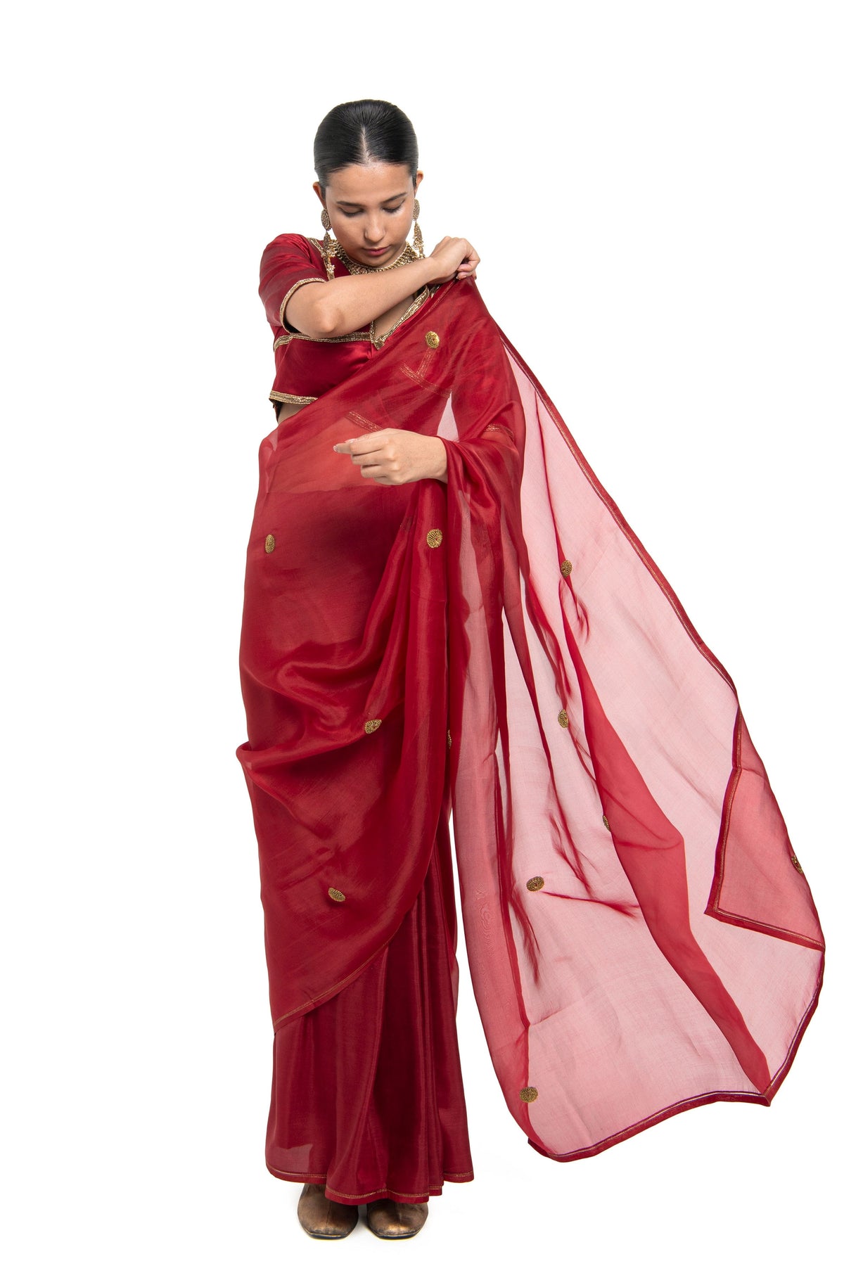 Purvai Red Saree