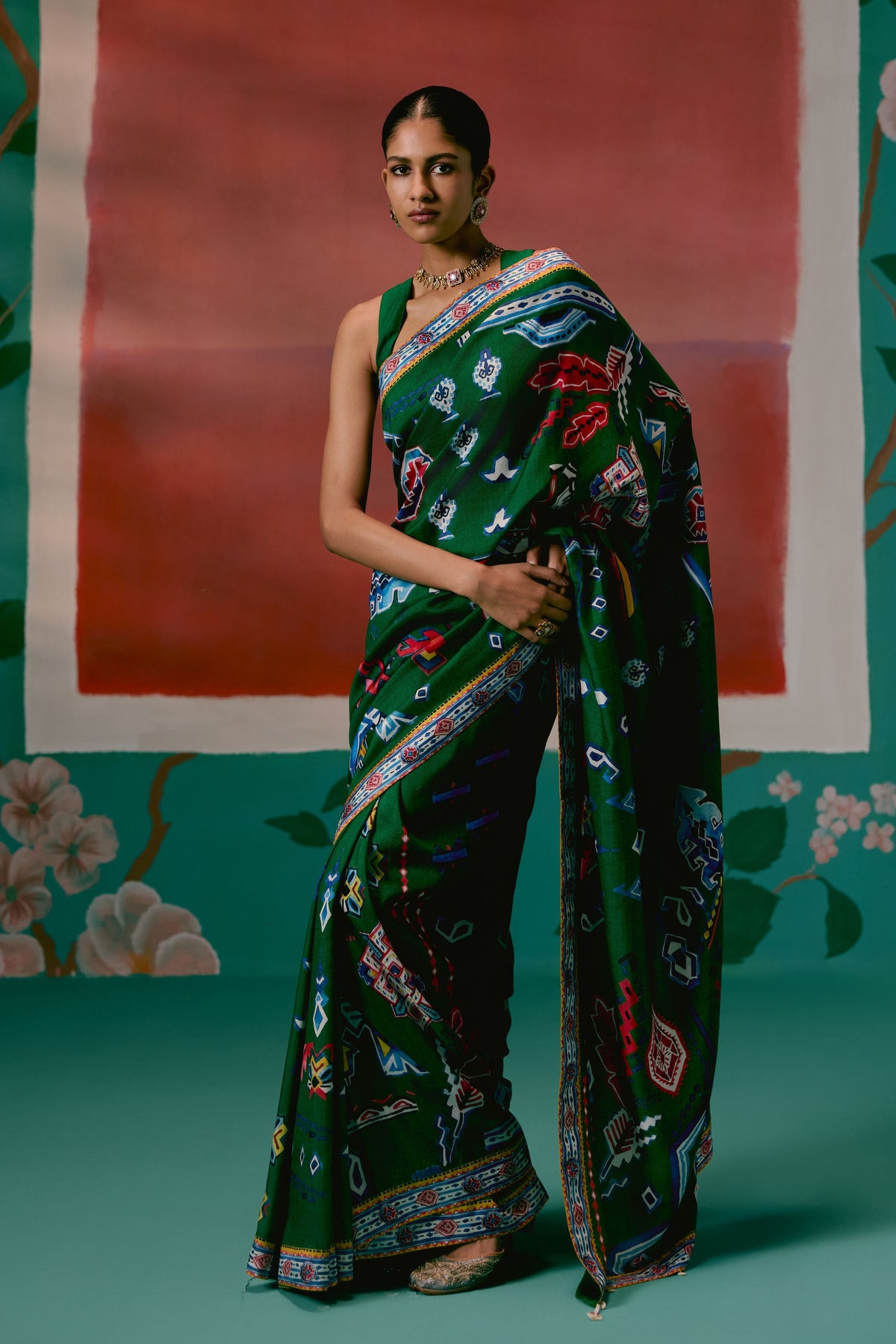 Emerald Aztec Saree