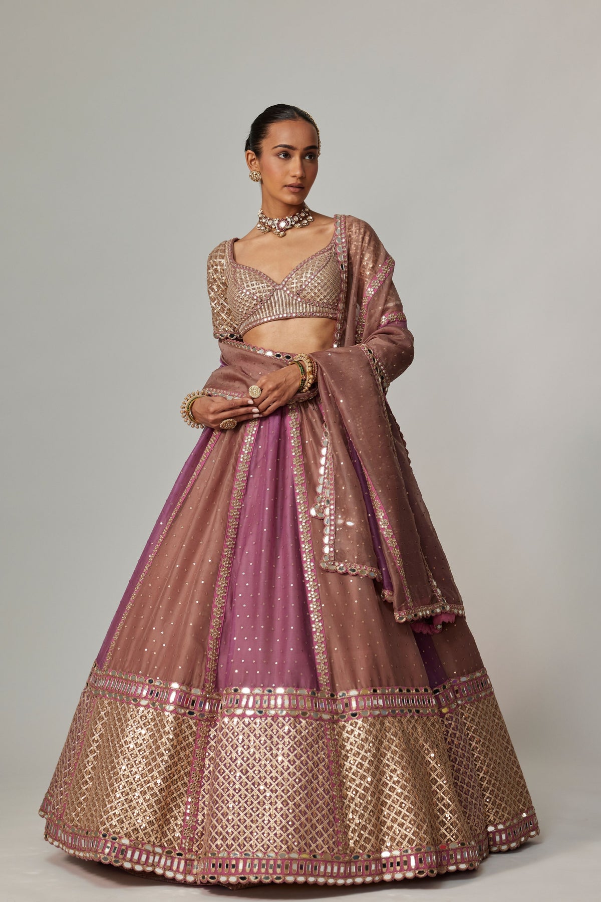 Deep Beige Lehenga Set