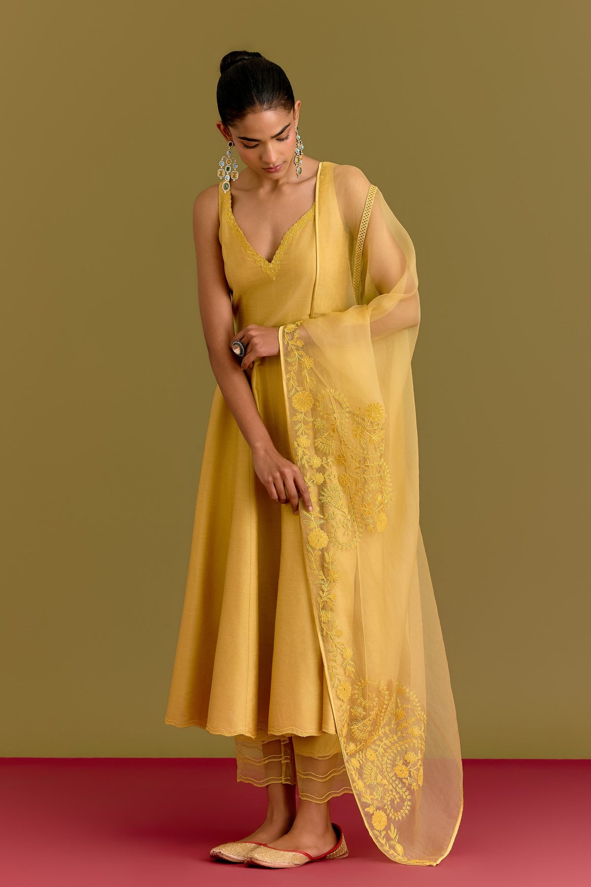 Yellow Anarkali Set