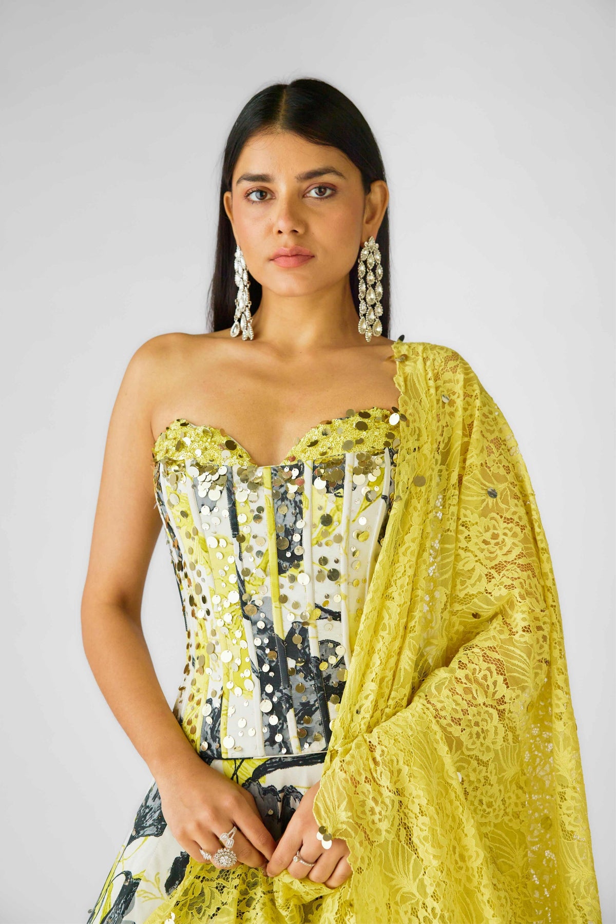 The Garden of Eclipse Corset Lehenga
