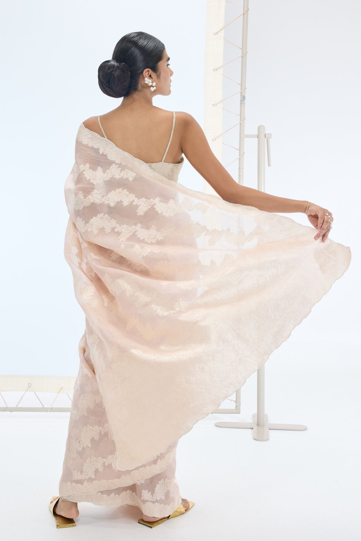 The Velma Saree in Peach
