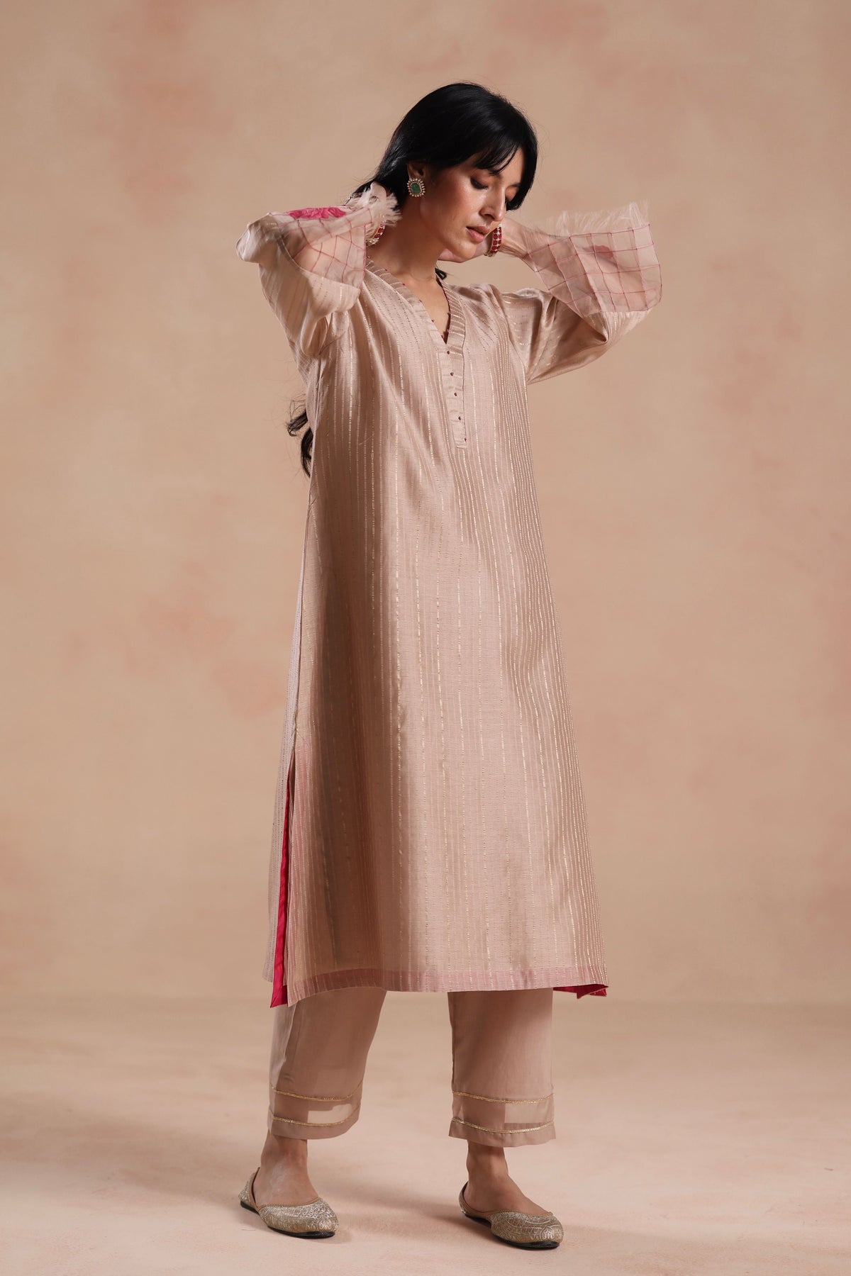 Sidra Beige Kurta Set
