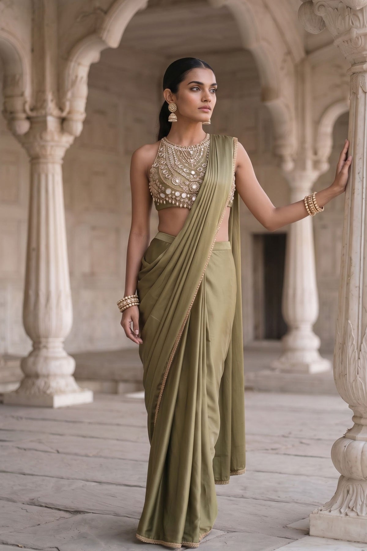 Kanan Kanti Draped Saree Set