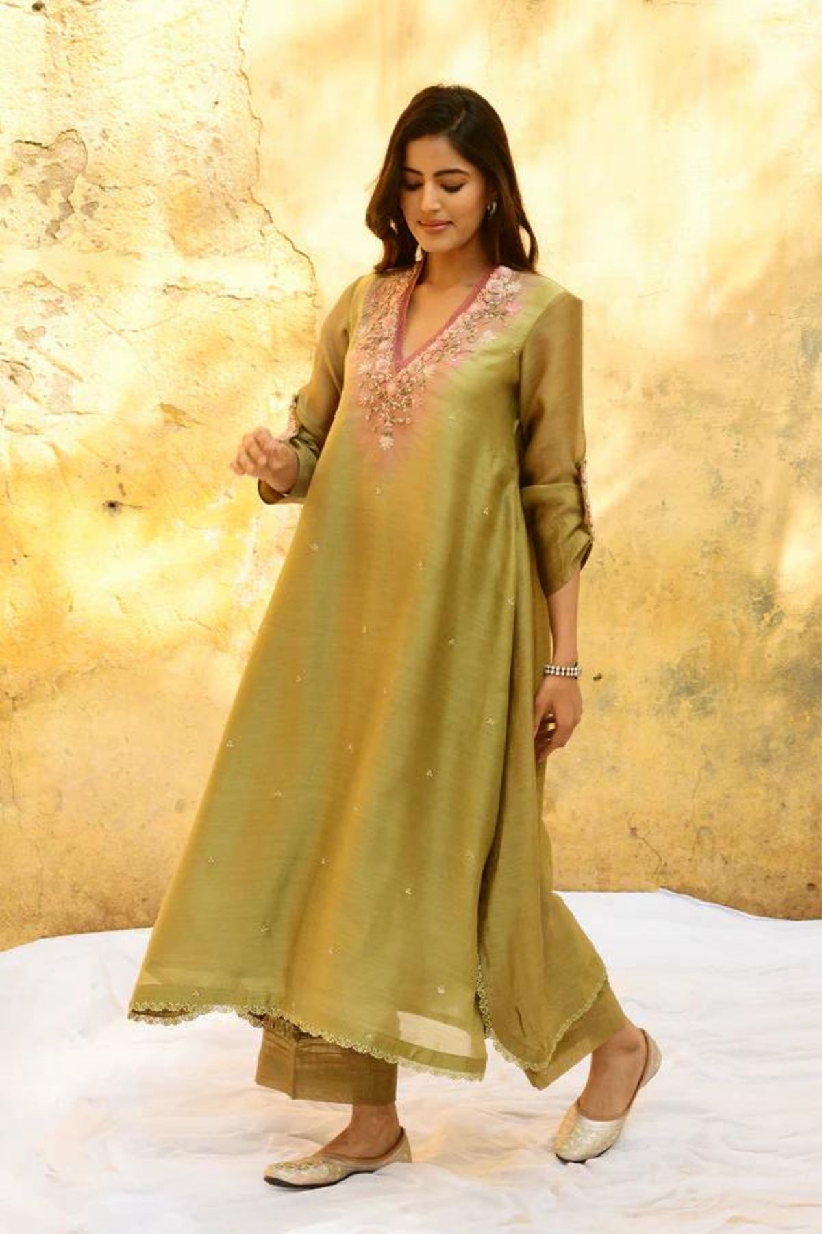 Olive Green Mystic Knot Kurta Set