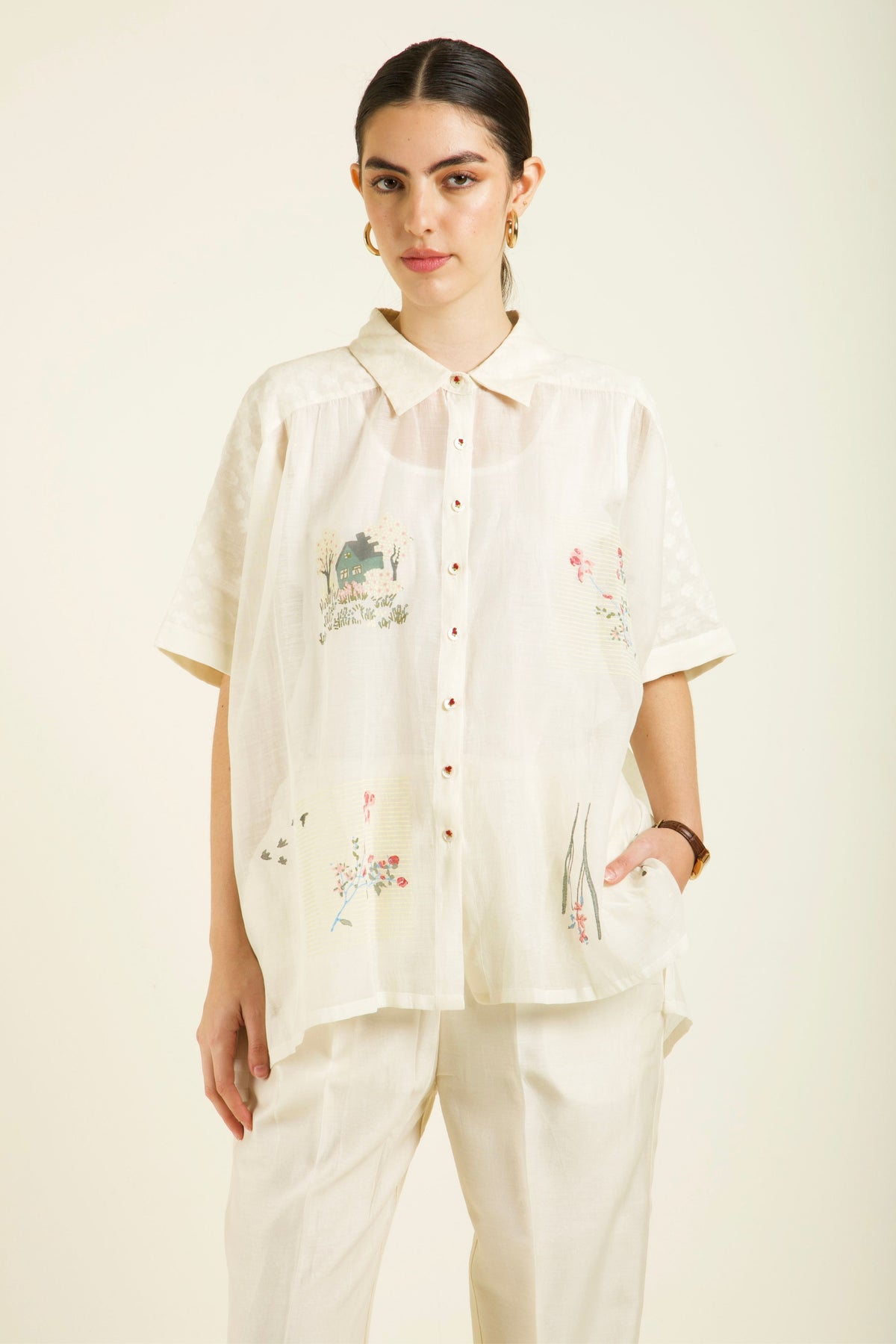 Ivory Half Sleeve Co-ord Set