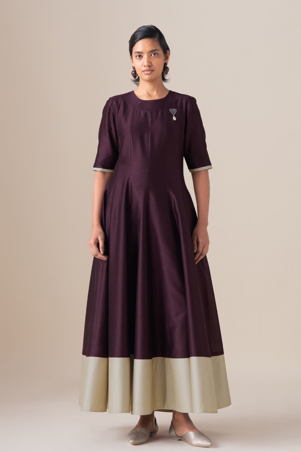 Omira Burgundy Anarkali Set