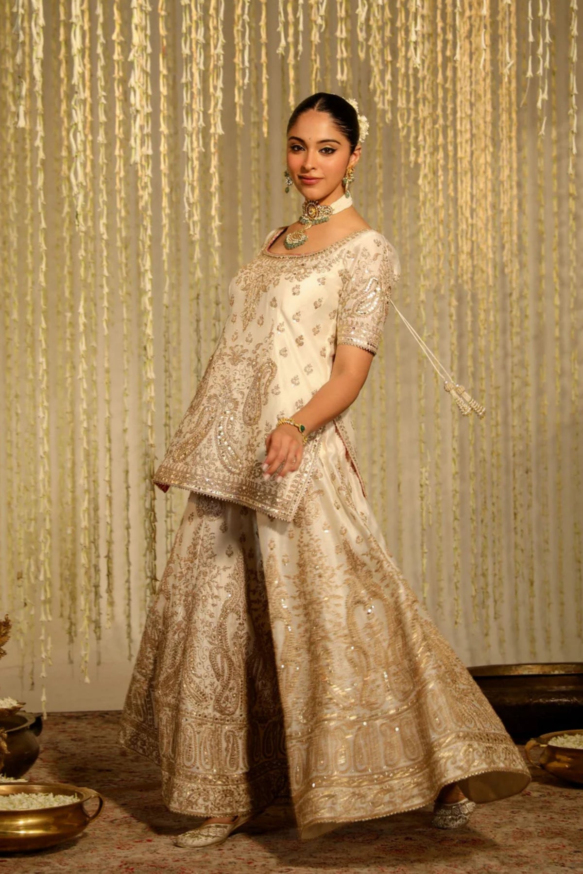 Mazneen Ivory Sharara Set