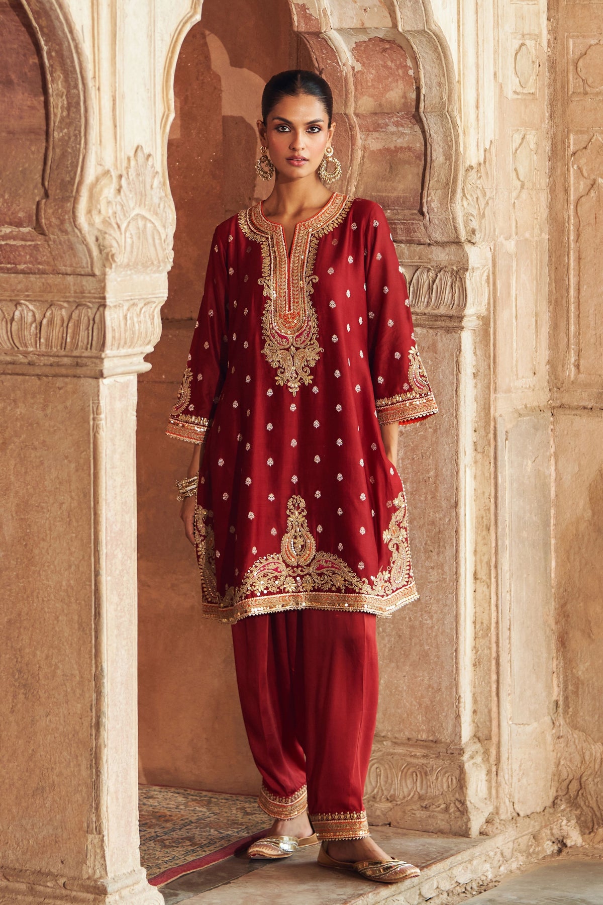 Mehwish Red Kurta Set