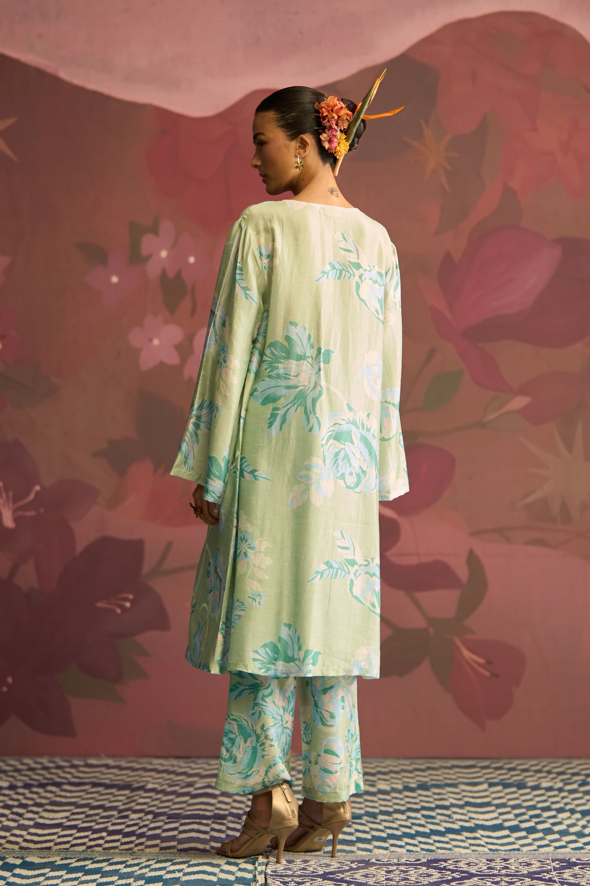 Mint Sage Bloom Kurta Set