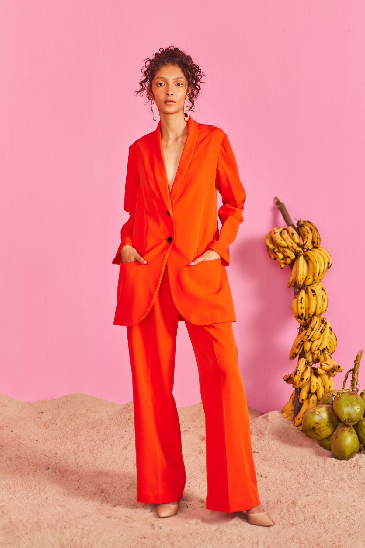 Red Beach Glamour Pant Suit