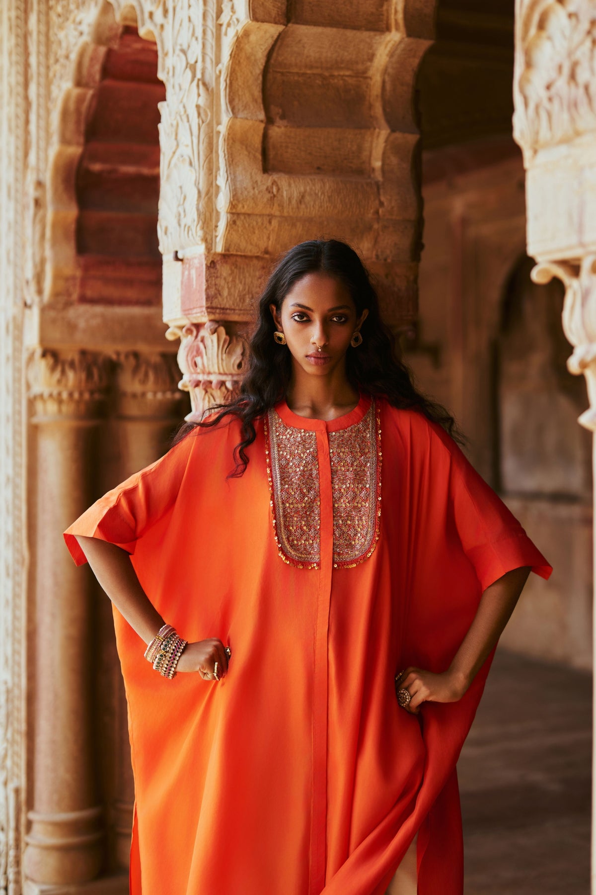 Kesariya Kaftan Set
