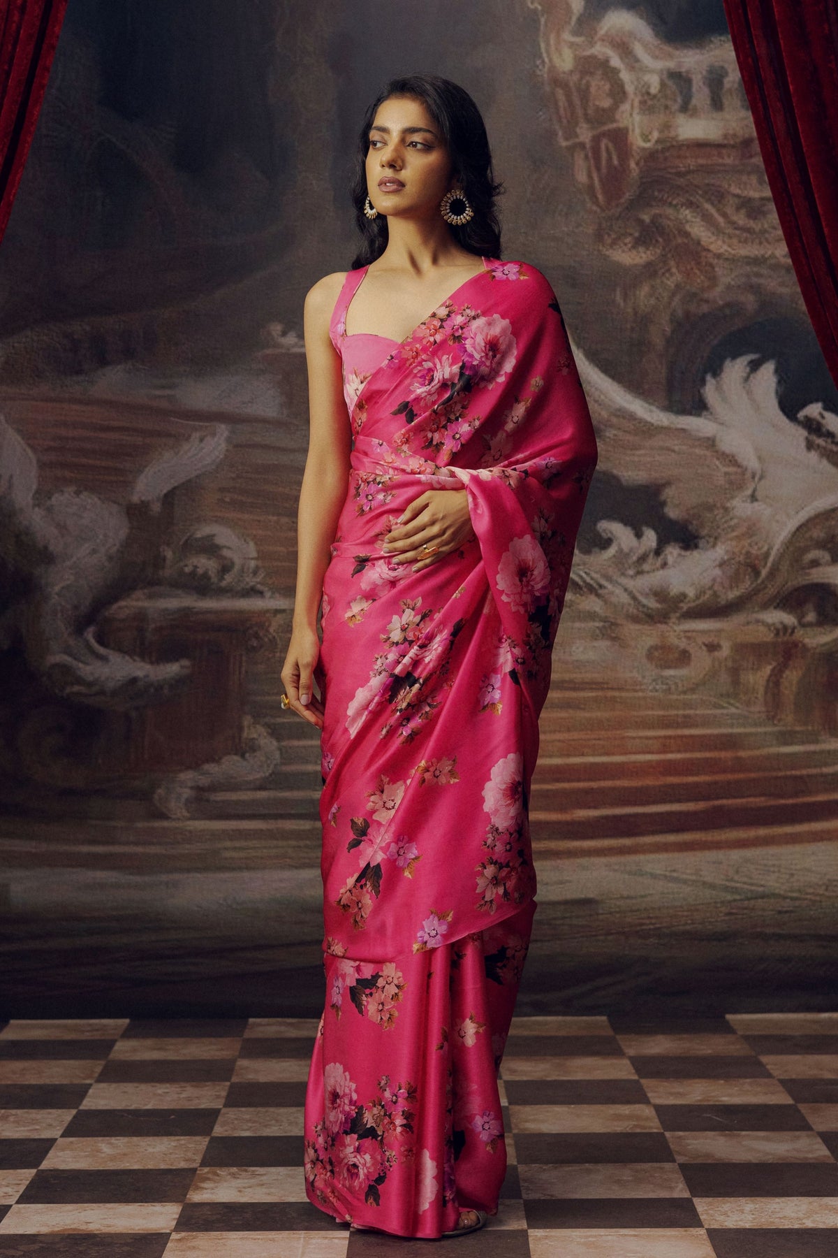 Tina Saree in Fuschia