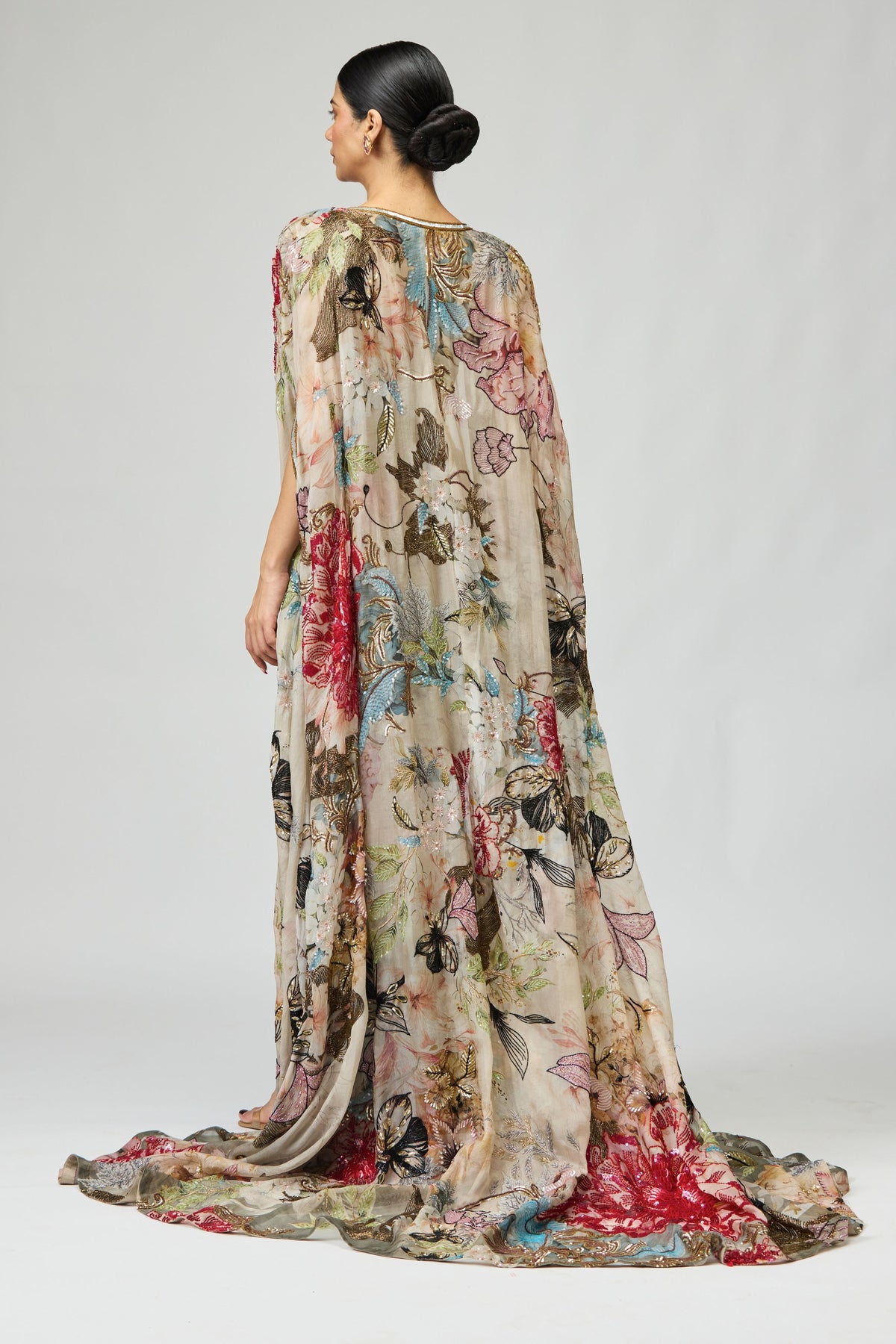 Embroidered Cape Set