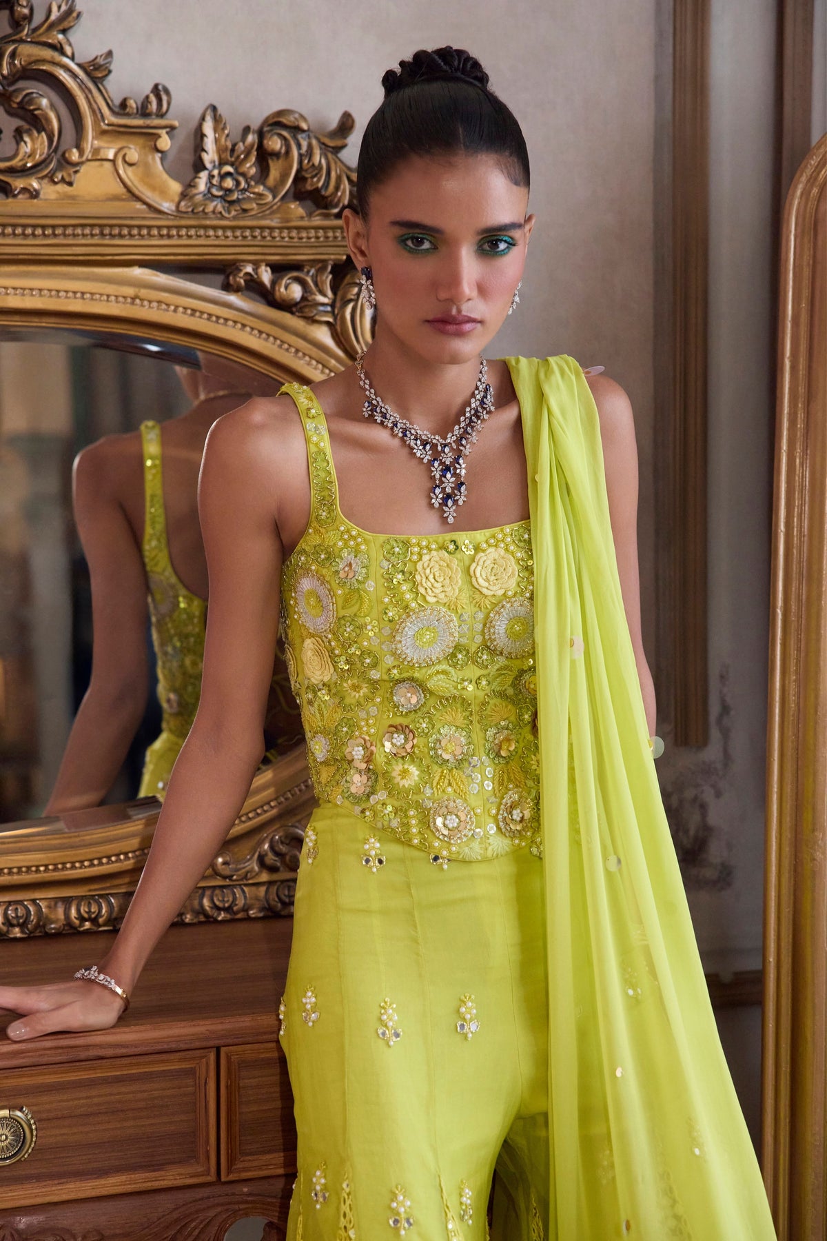 Neon Green Sharara Set